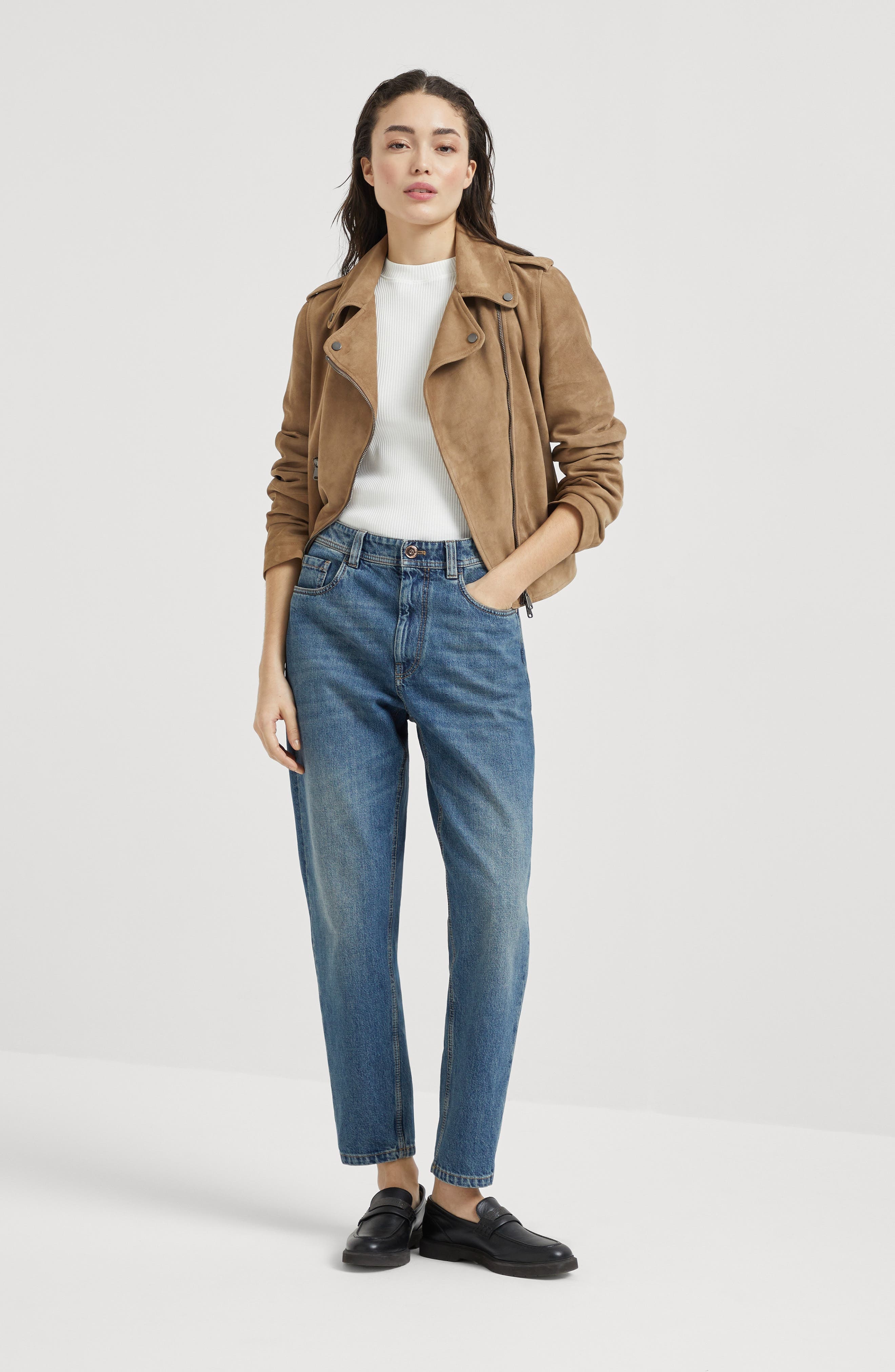 Brunello Cucinelli Baggy Tapered trousers in Denim at Nordstrom - 5