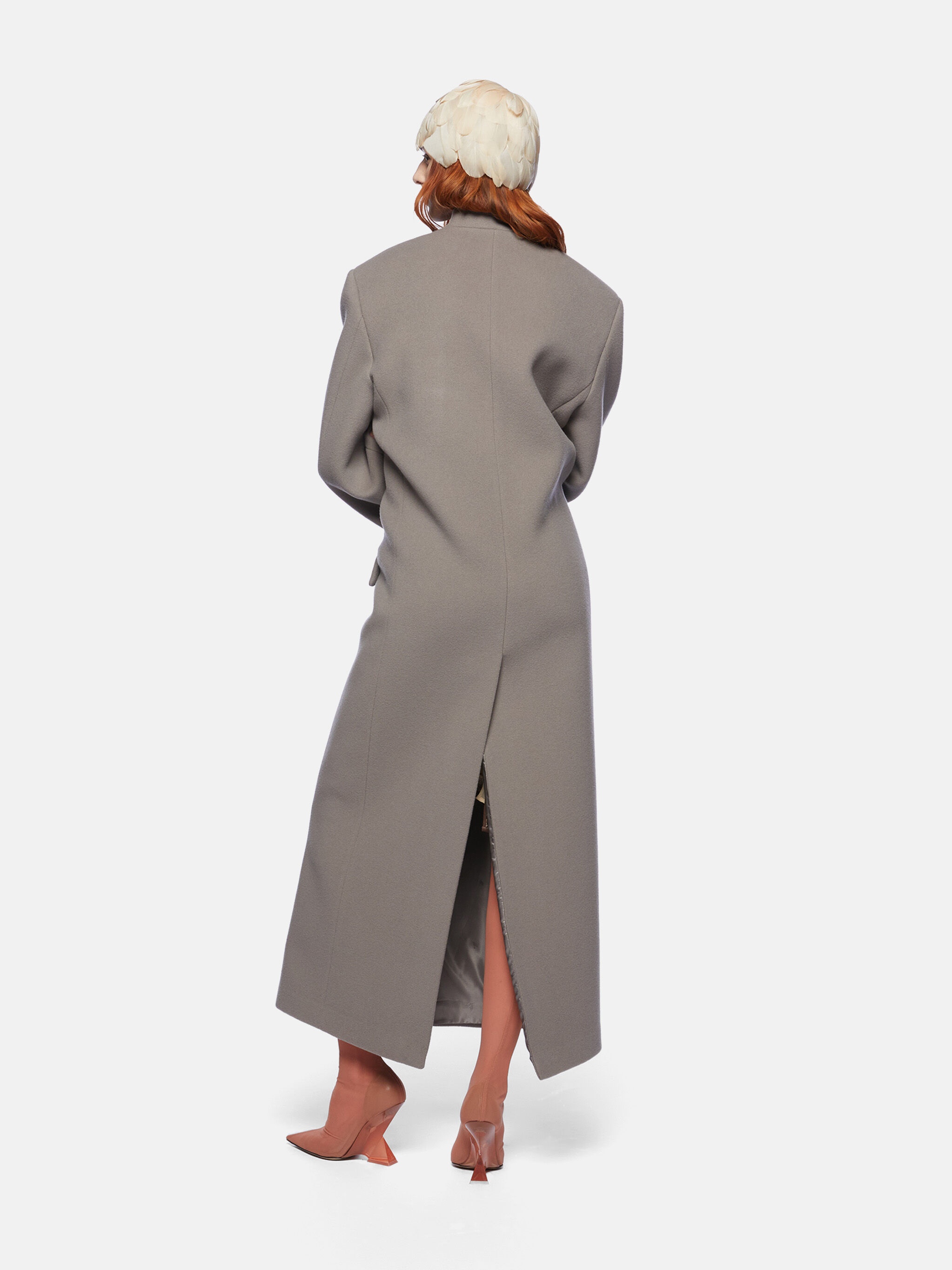GREY LONG COAT - 6