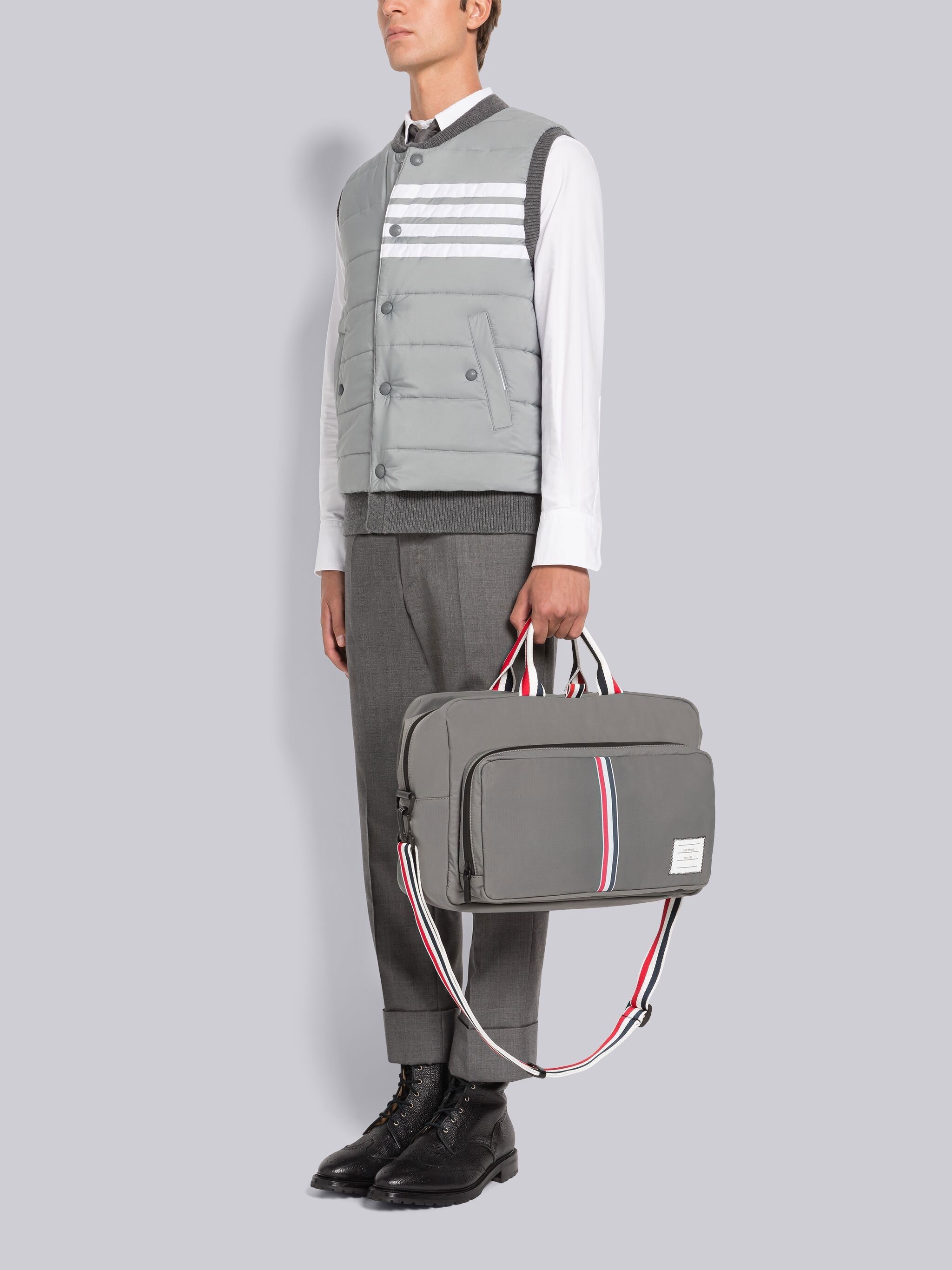 RWB-stripe square duffle bag - 6