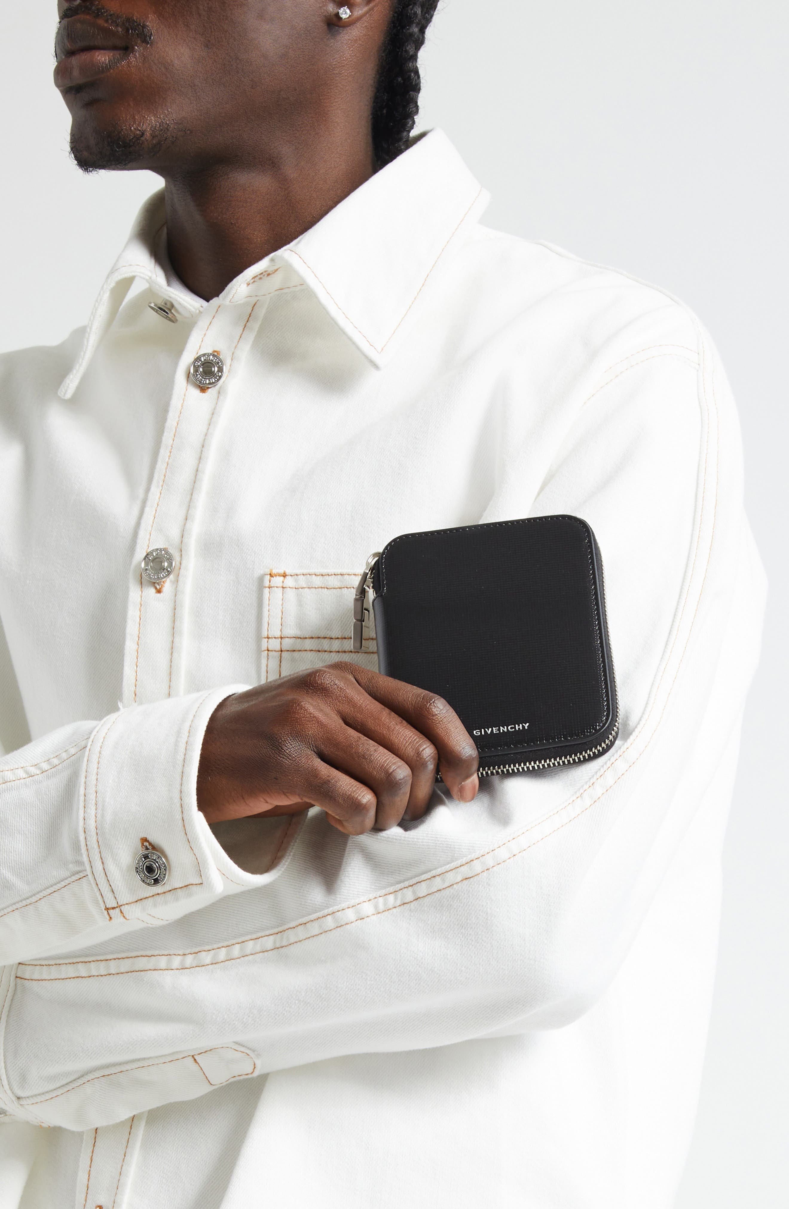 Givenchy Compact Leather Zip Wallet in Black at Nordstrom - 3