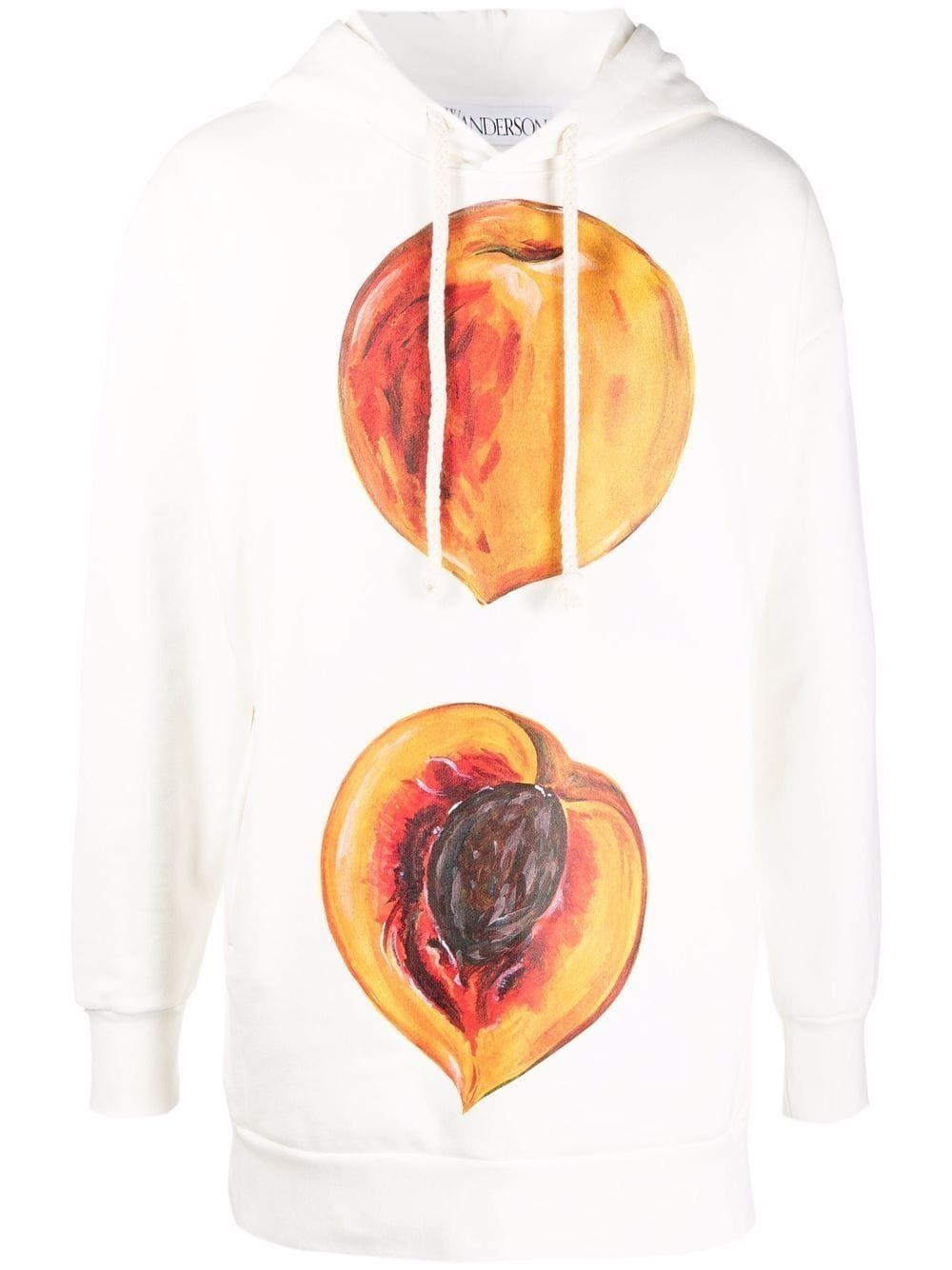 oversized peach-print hoodie - 1