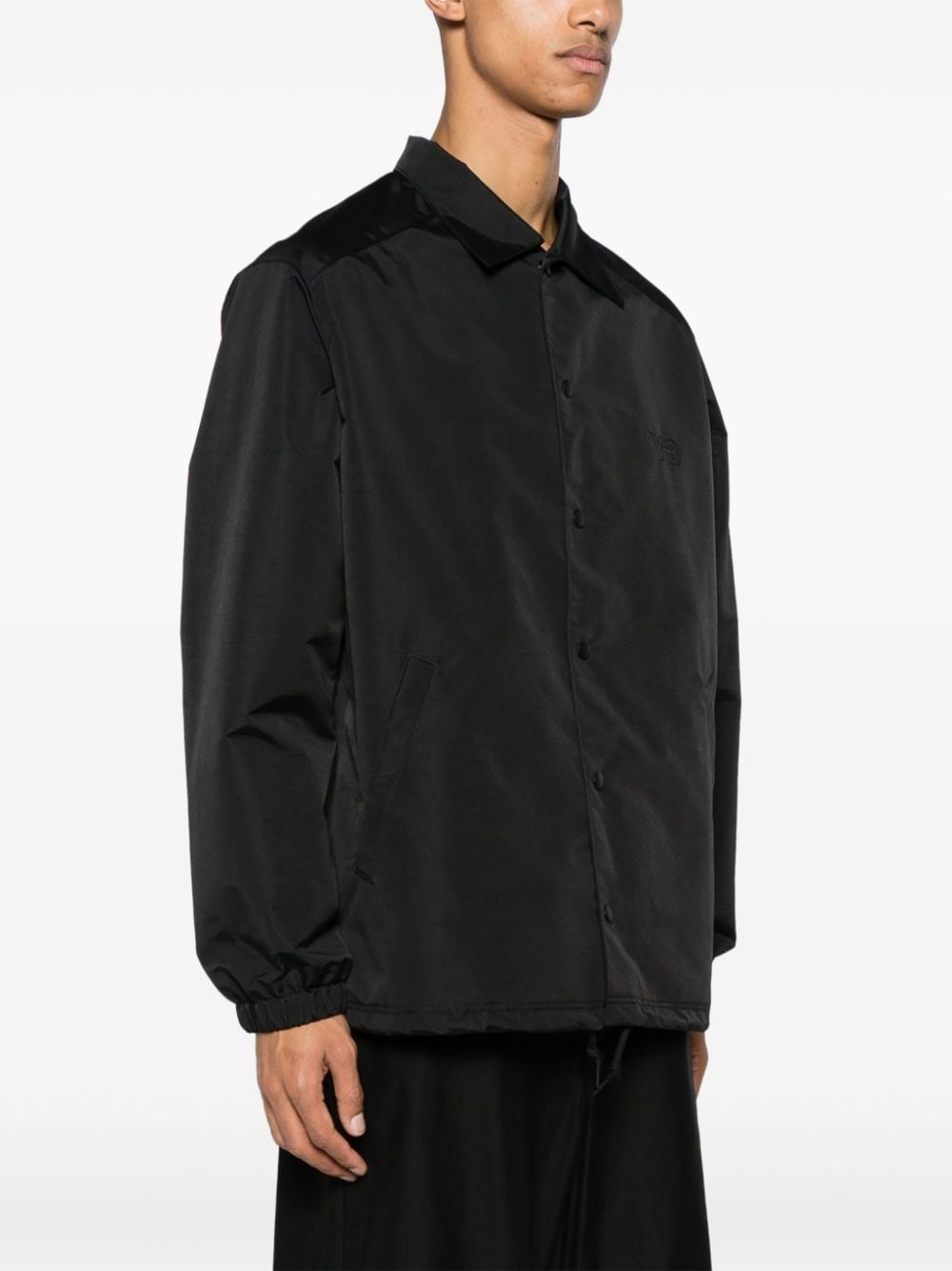 logo-embroidered padded shirt jacket - 5