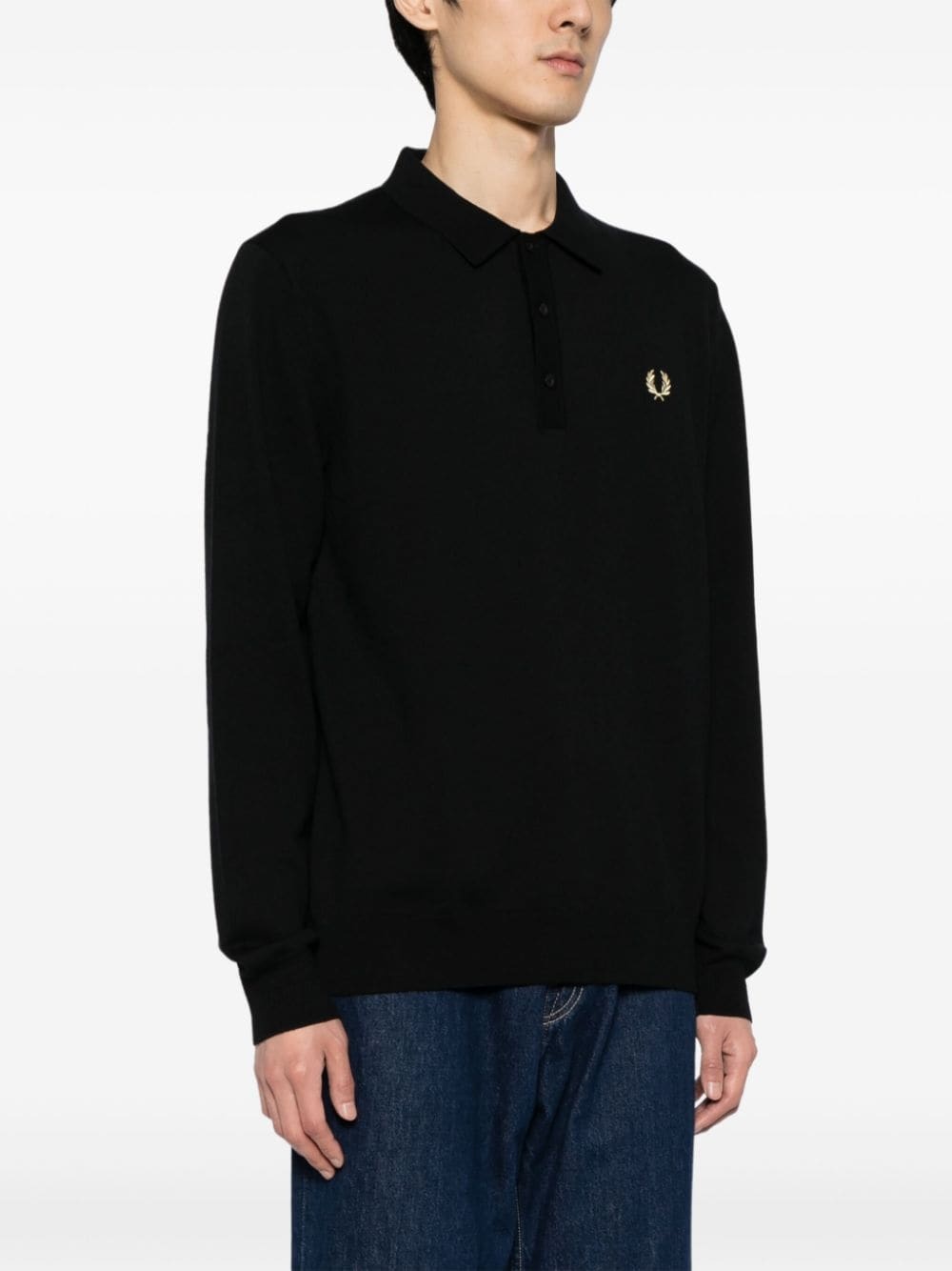 logo-embroidered wool-blend jumper - 3