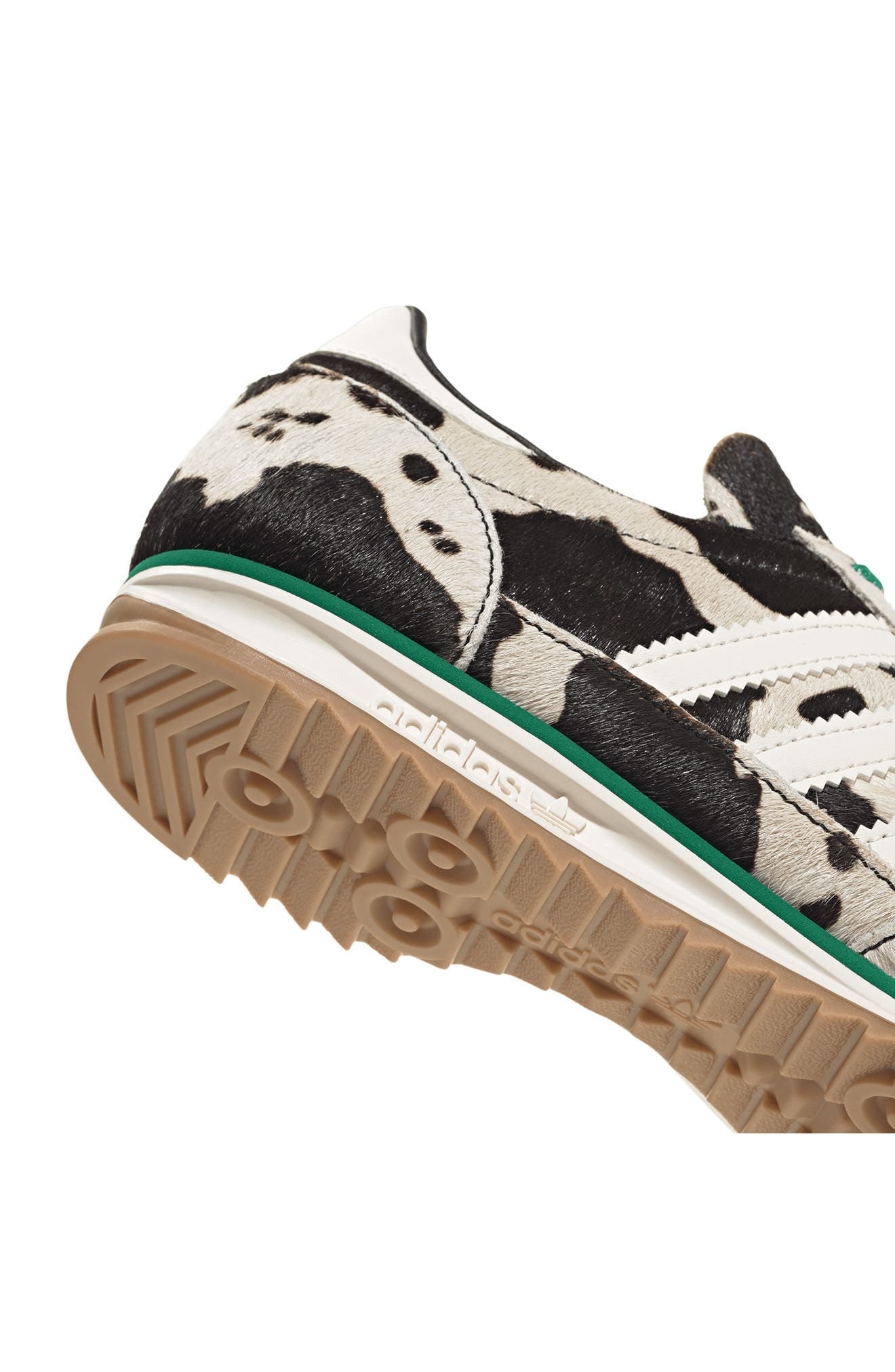 adidas SL 72 OG 'Cow' Genuine Calf Hair Sneaker in Black/Off White/Court Green at Nordstrom - 8