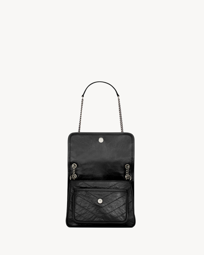 Niky mini quilted 주름을 잡은 가죽 어깨 가방 4