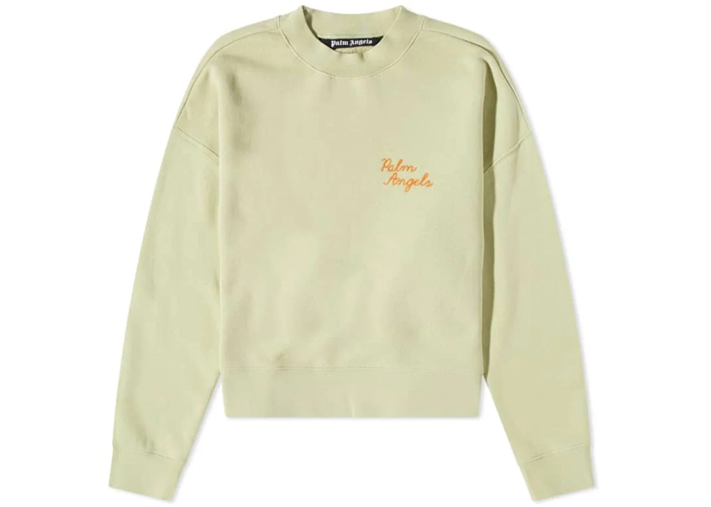 Palm Angels Back Spray Palm Embroidered Logo Crew Sweat Mint Green - 1