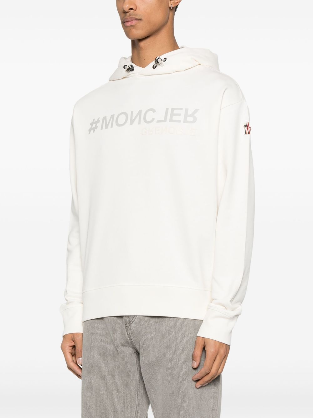 mirrored-logo hoodie - 3