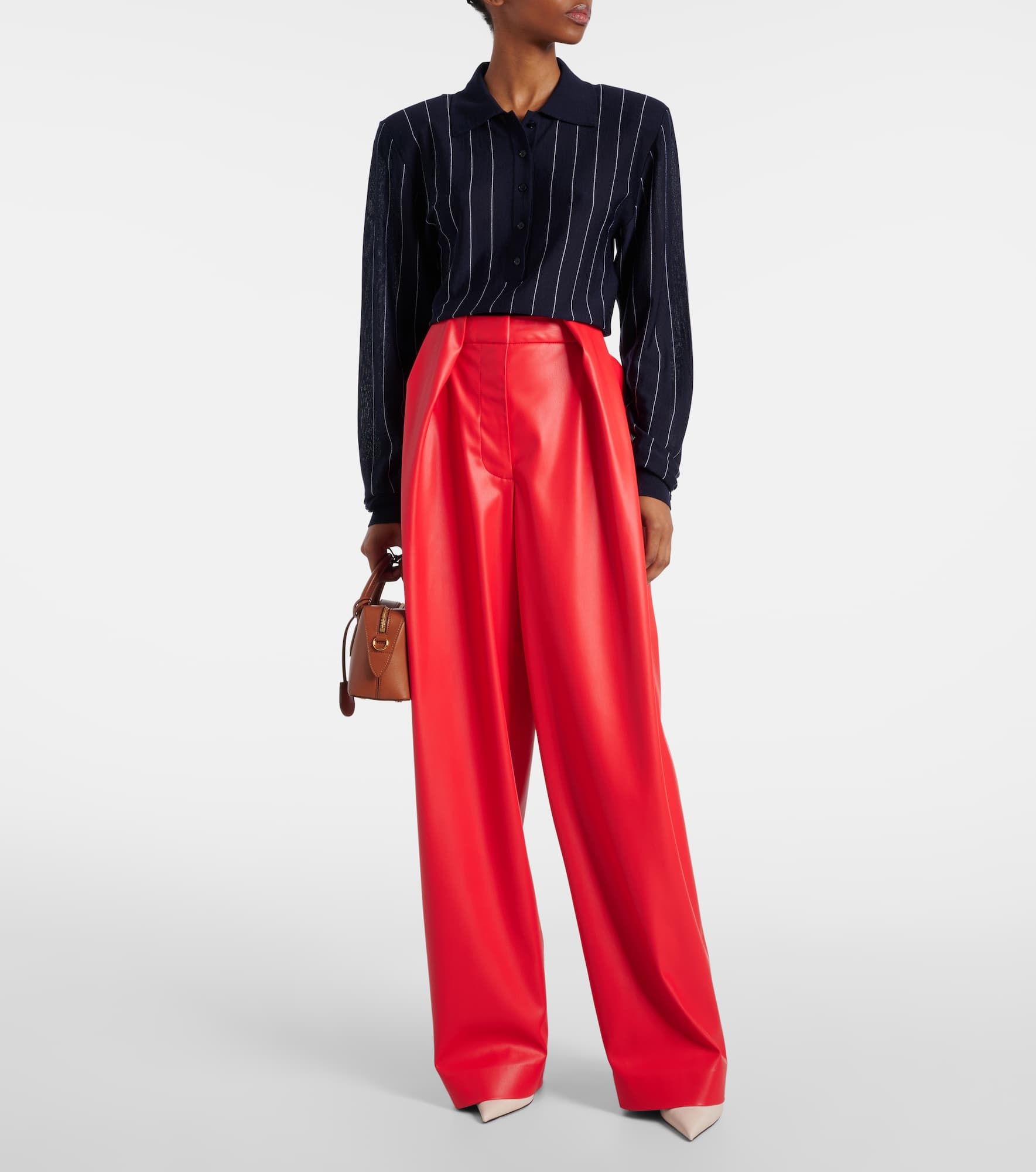 Pinstripe wool polo sweater - 2