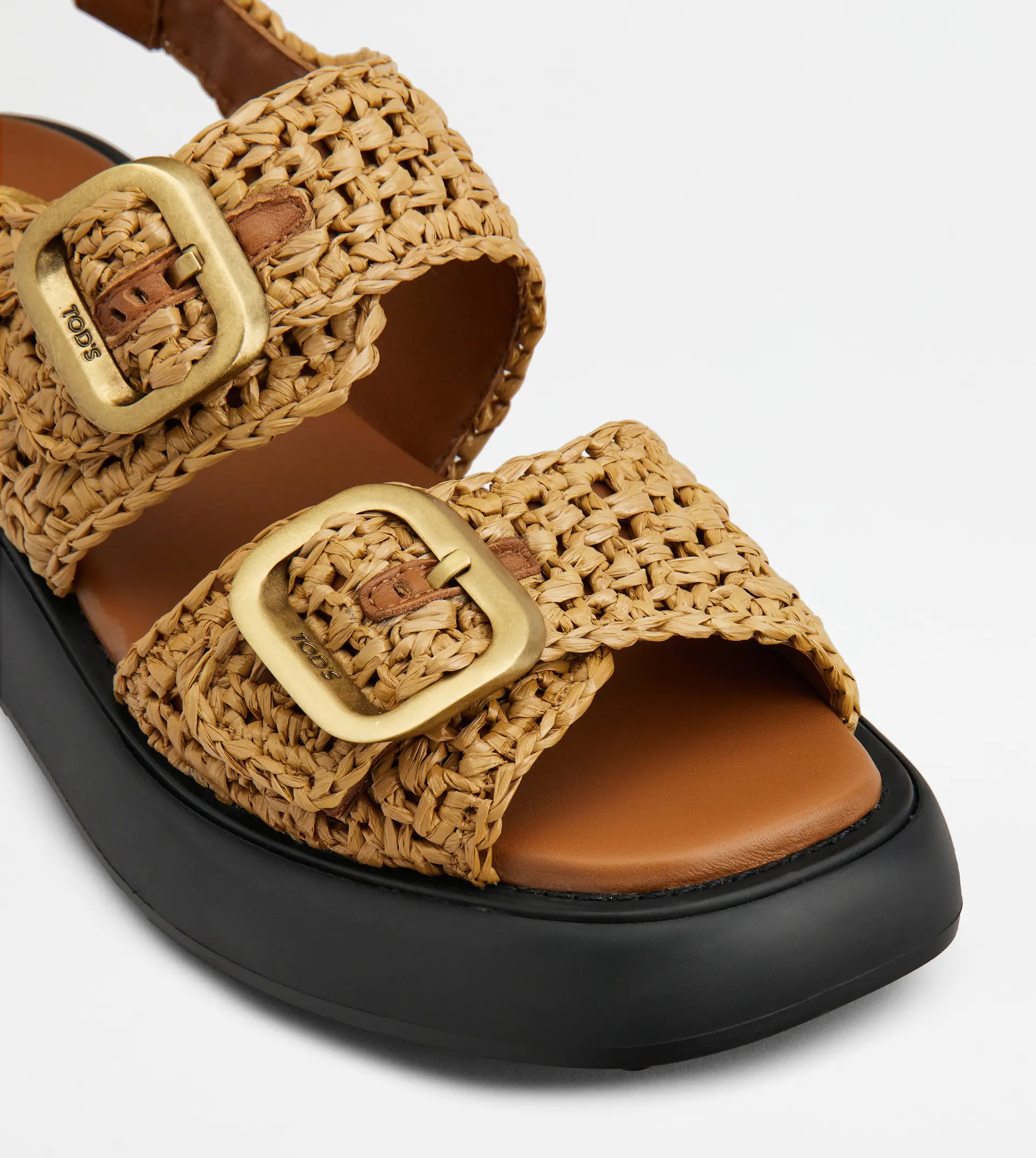 SANDALS IN RAFFIA - BROWN - 5