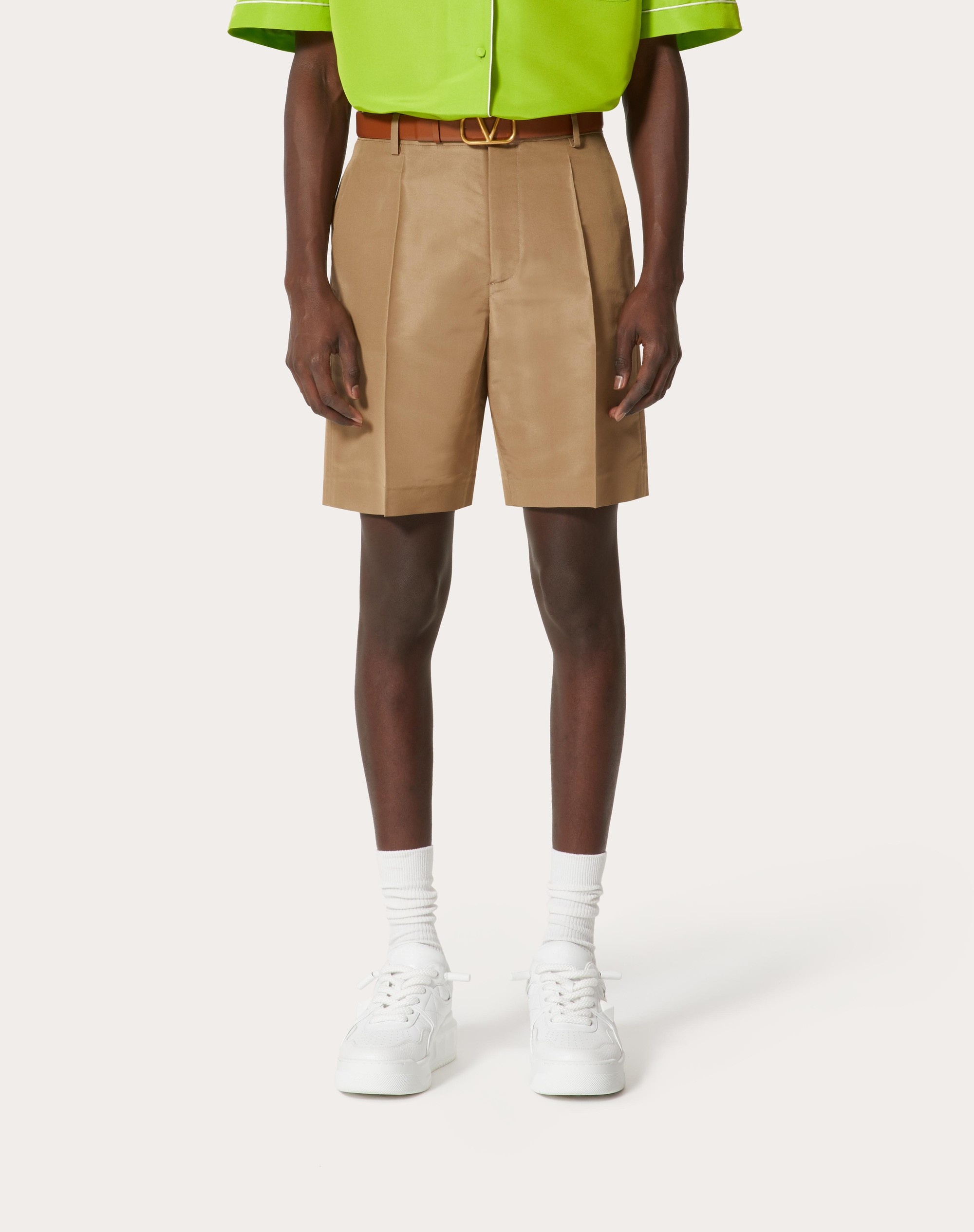 SILK FAILLE BERMUDA SHORTS - 3
