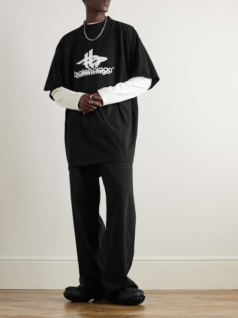 BALENCIAGA Oversized Logo-Print Cotton-Jersey T-Shirt outlook