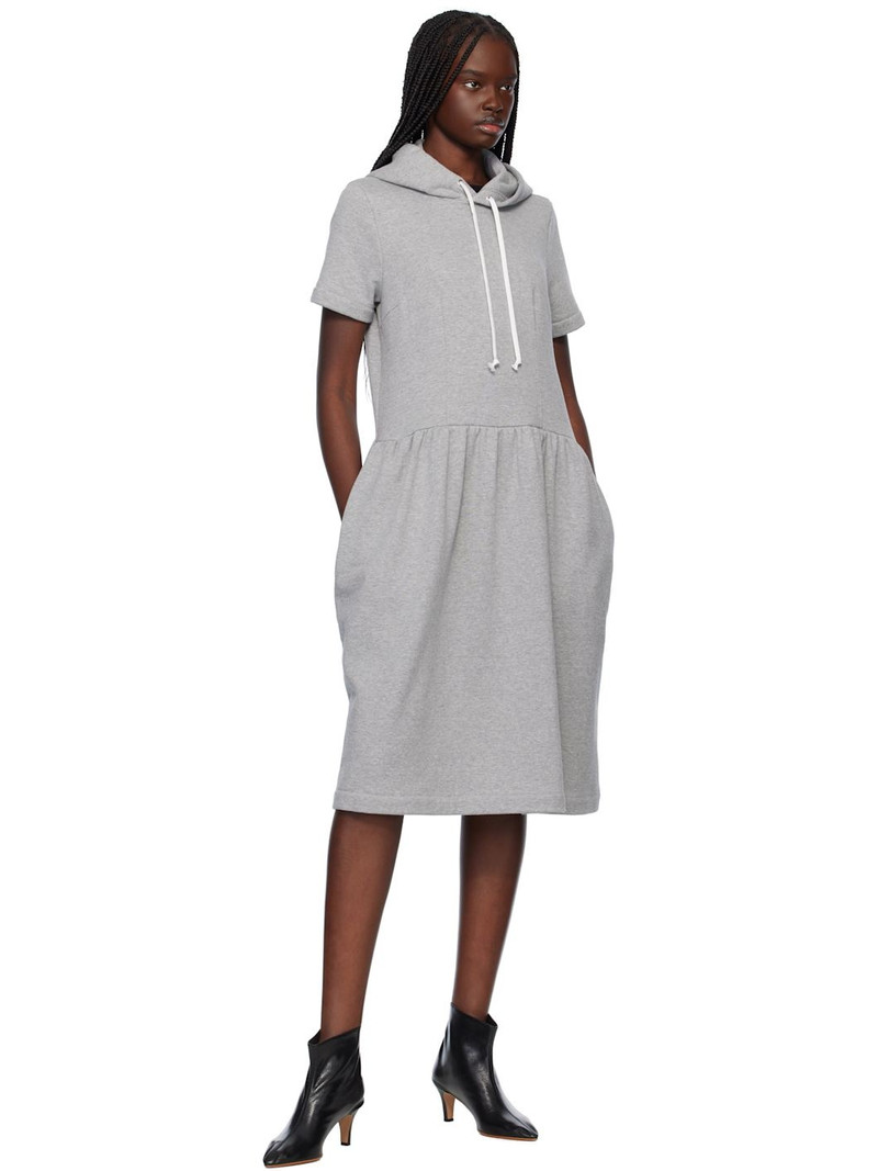 Comme des Garçons GIRL Gray Cotton Back Pile Midi Dress outlook