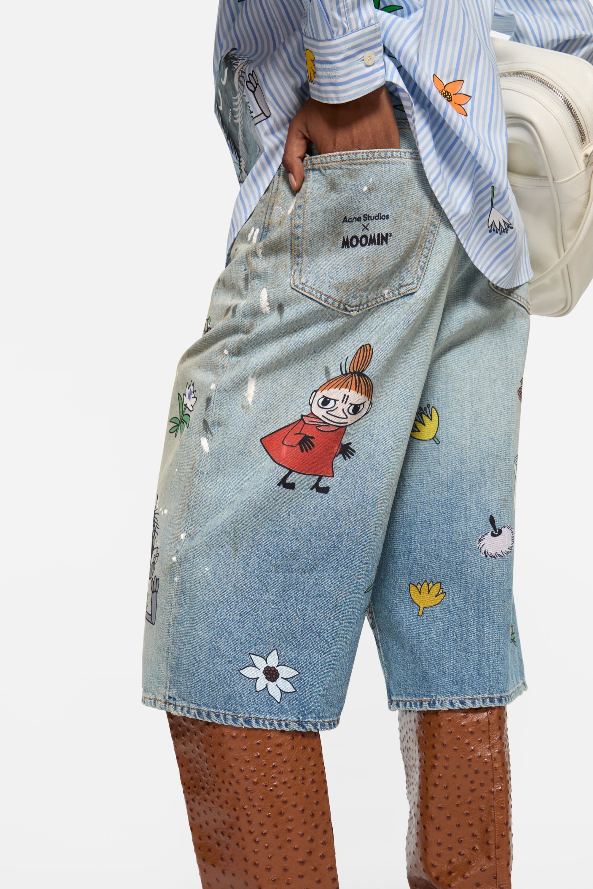 Denim shorts - Loose fit Acne Studios x Moomin - Light blue - 4