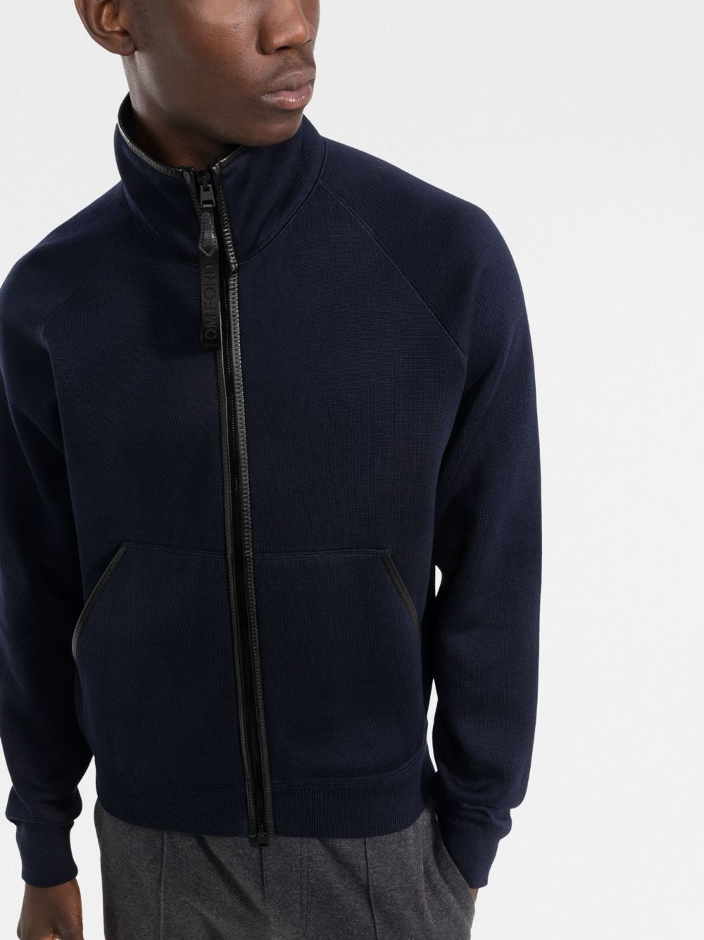 funnel neck zip-up jumper - 3