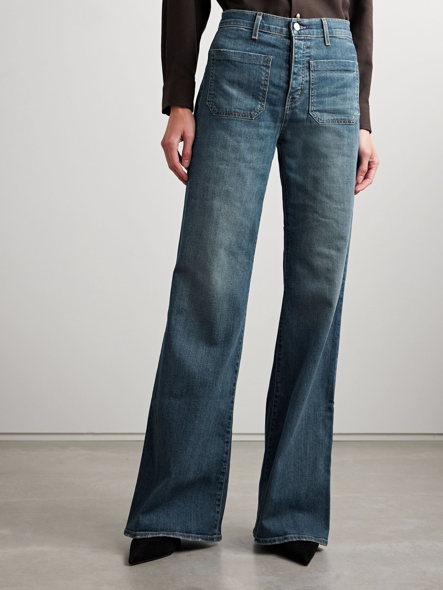 Florence distressed high-rise flared jeans Mid denim - 3