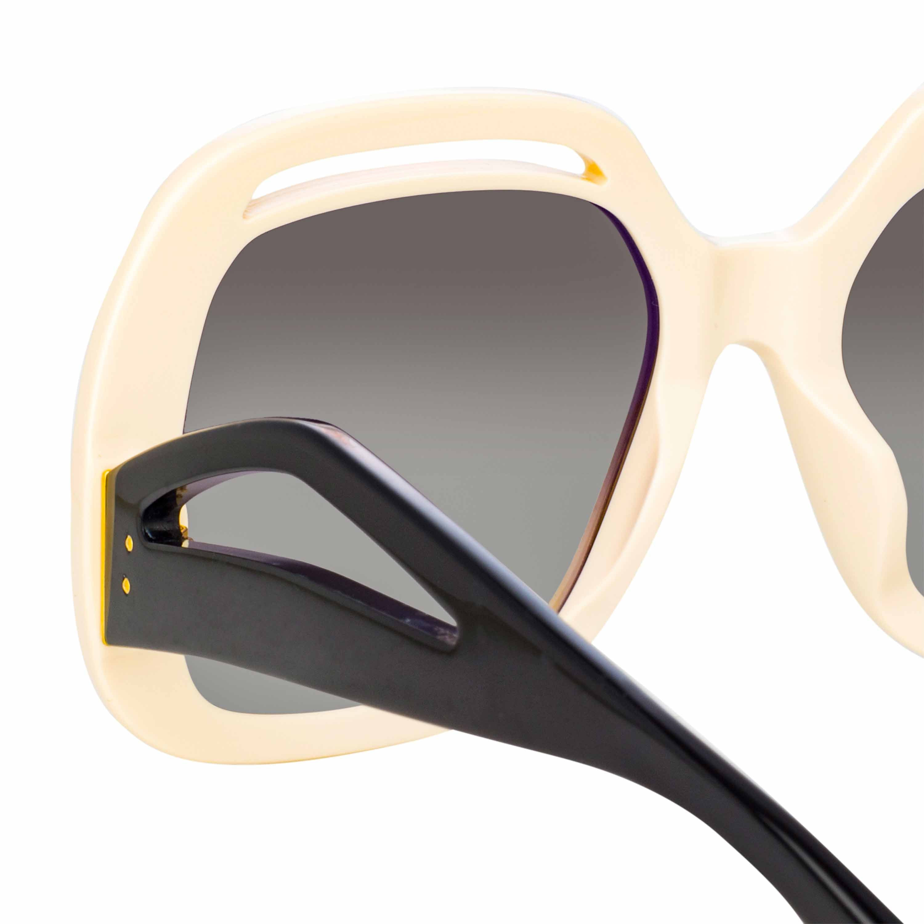 RENATA OVERSIZED SUNGLASSES IN CREAM - 3