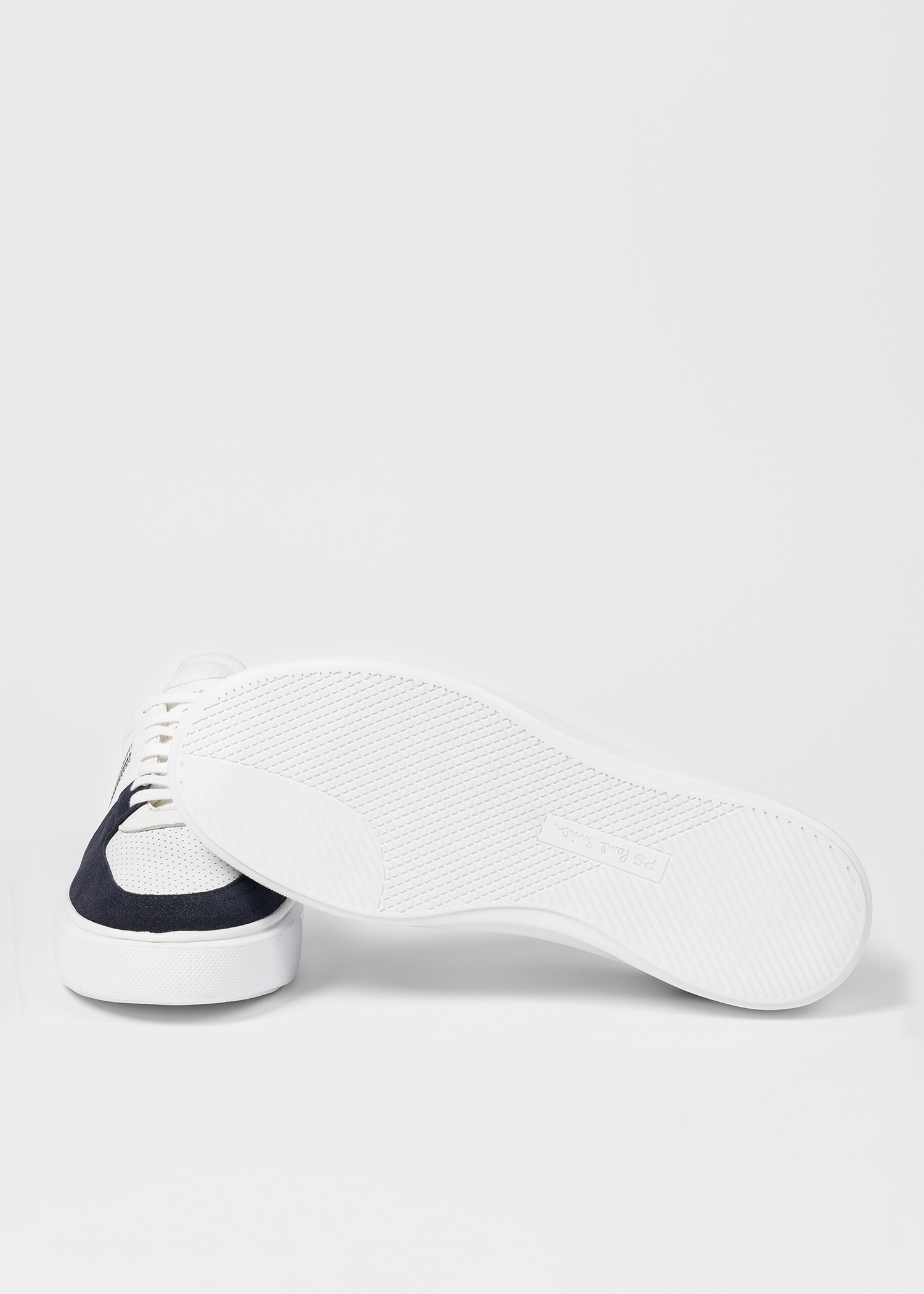 White And Navy 'Tyne' Trainers - 3