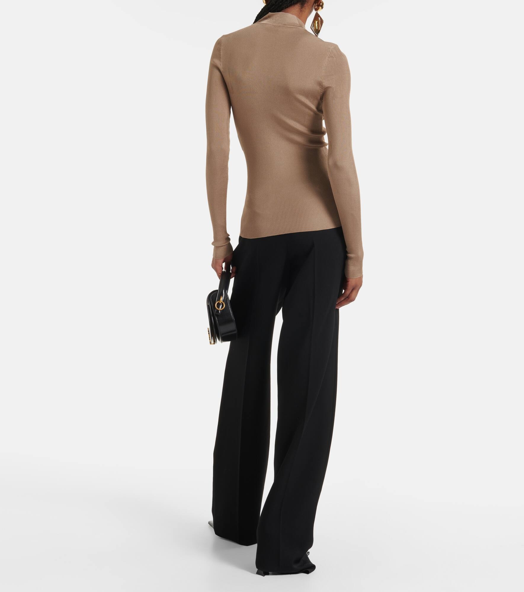 Ribbed-knit silk sweater - 5