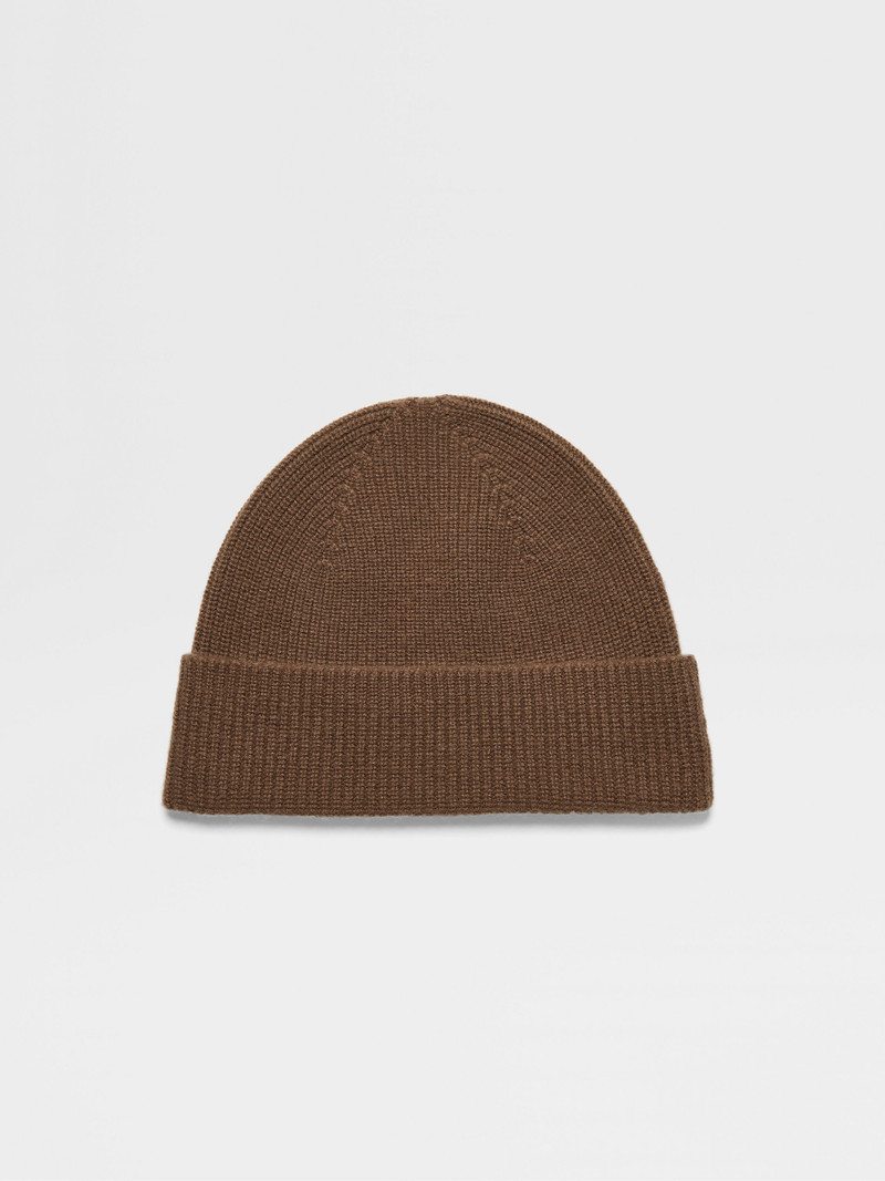 BROWN OASI CASHMERE BEANIE 3