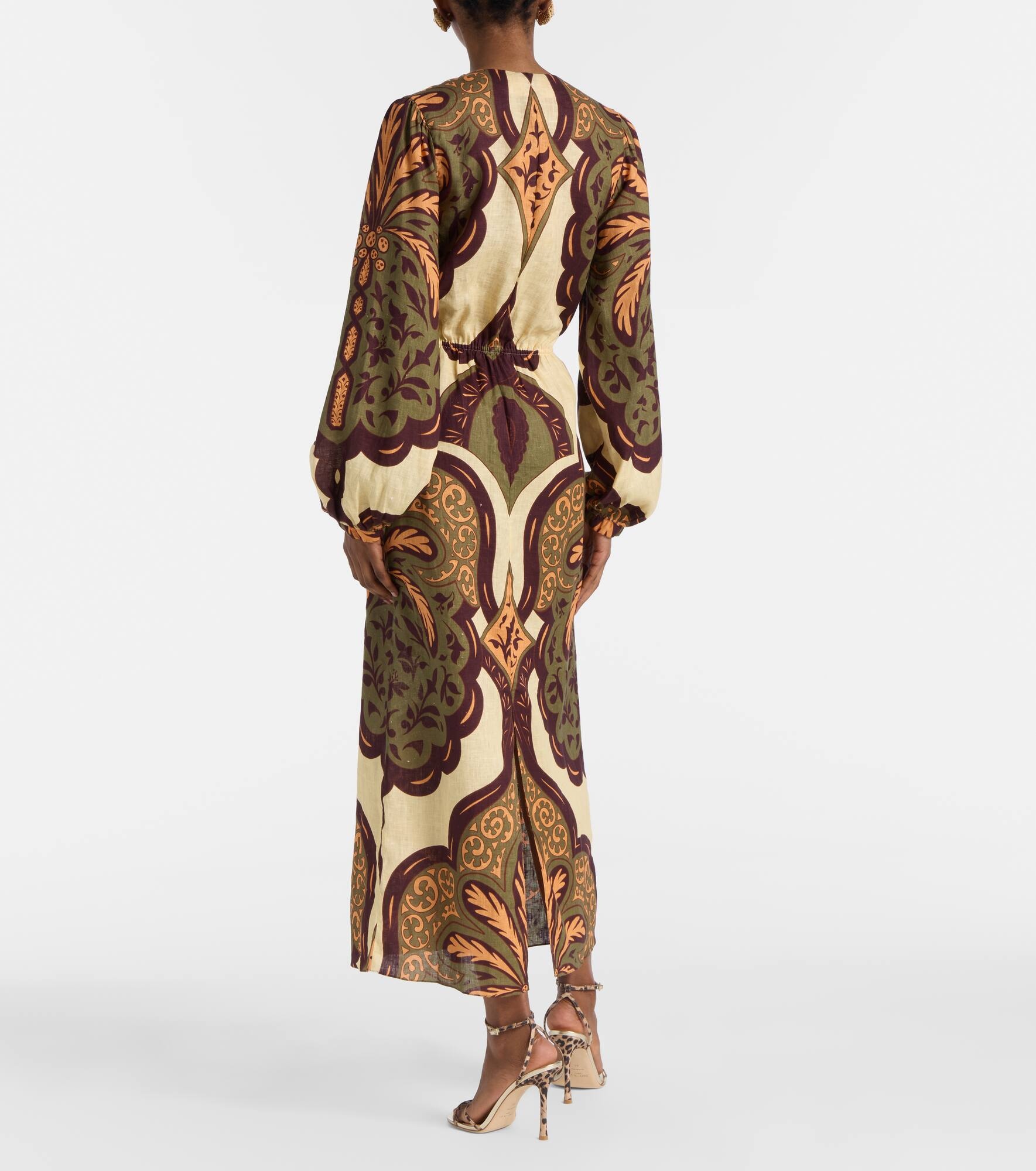 Across Paradise printed linen midi dress - 3
