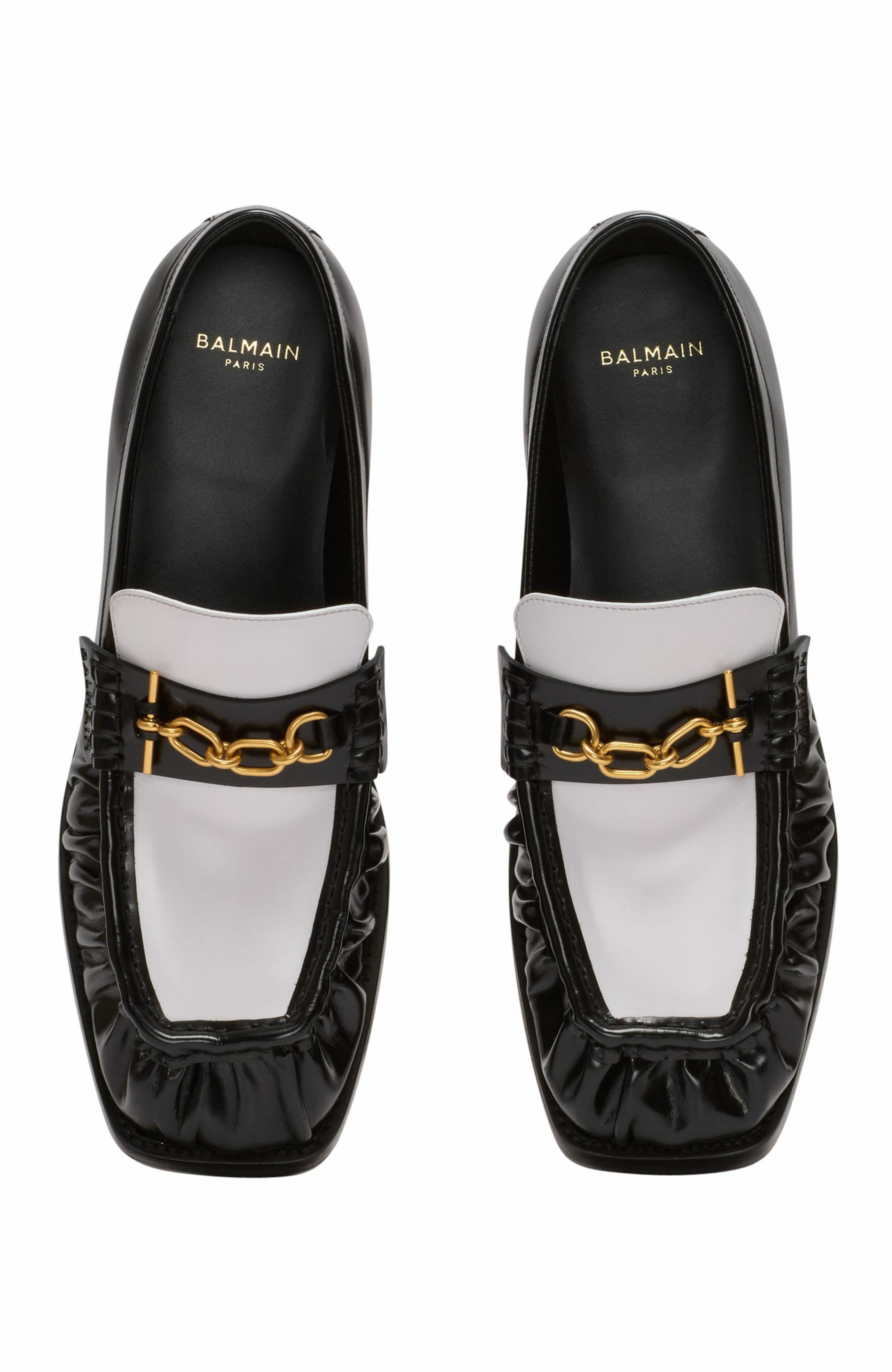 Balmain Sync glazed leather loafers in White at Nordstrom - 5