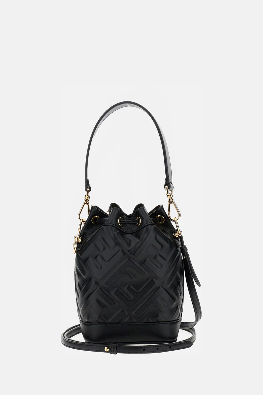 MINI MON TRESOR EMBOSSED FF LEATHER BAG - 4