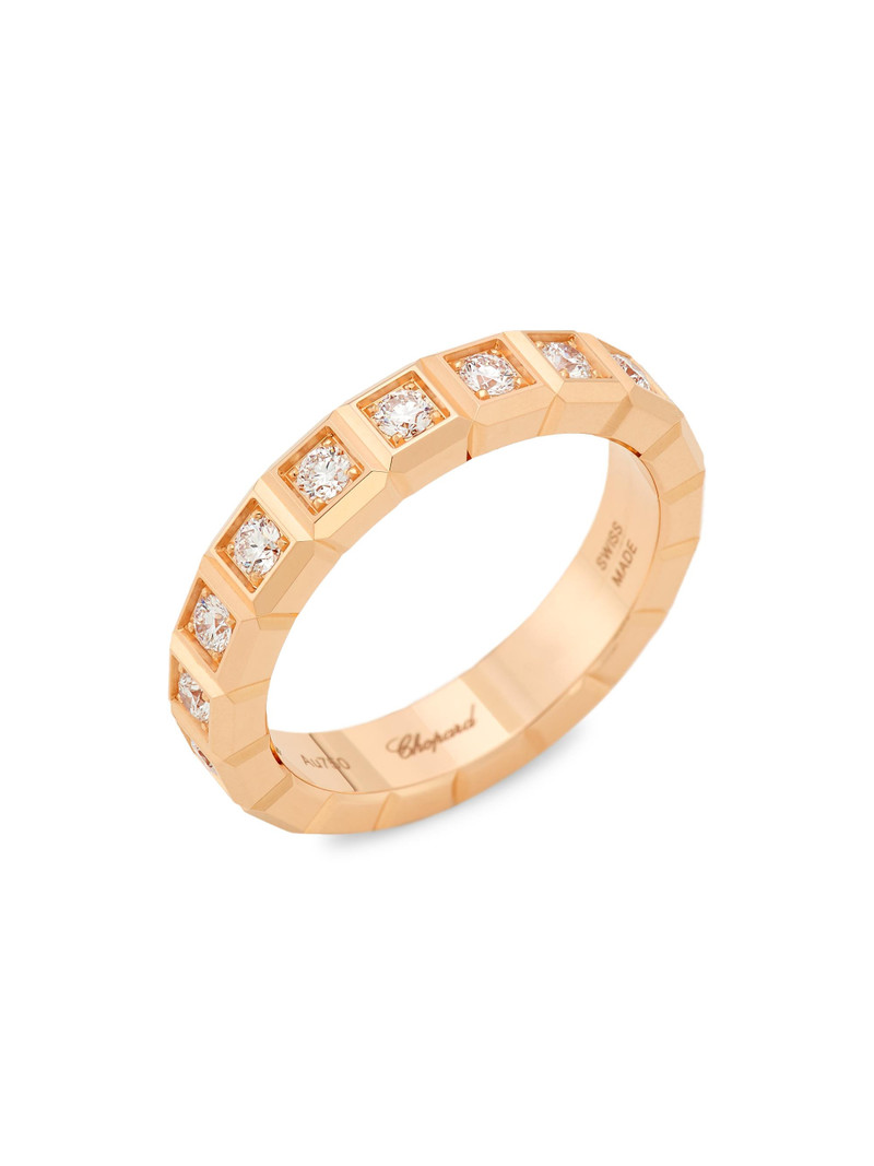 Women's Ice Cube 18K Rose Gold & Diamond Ring - Rose Gold 1