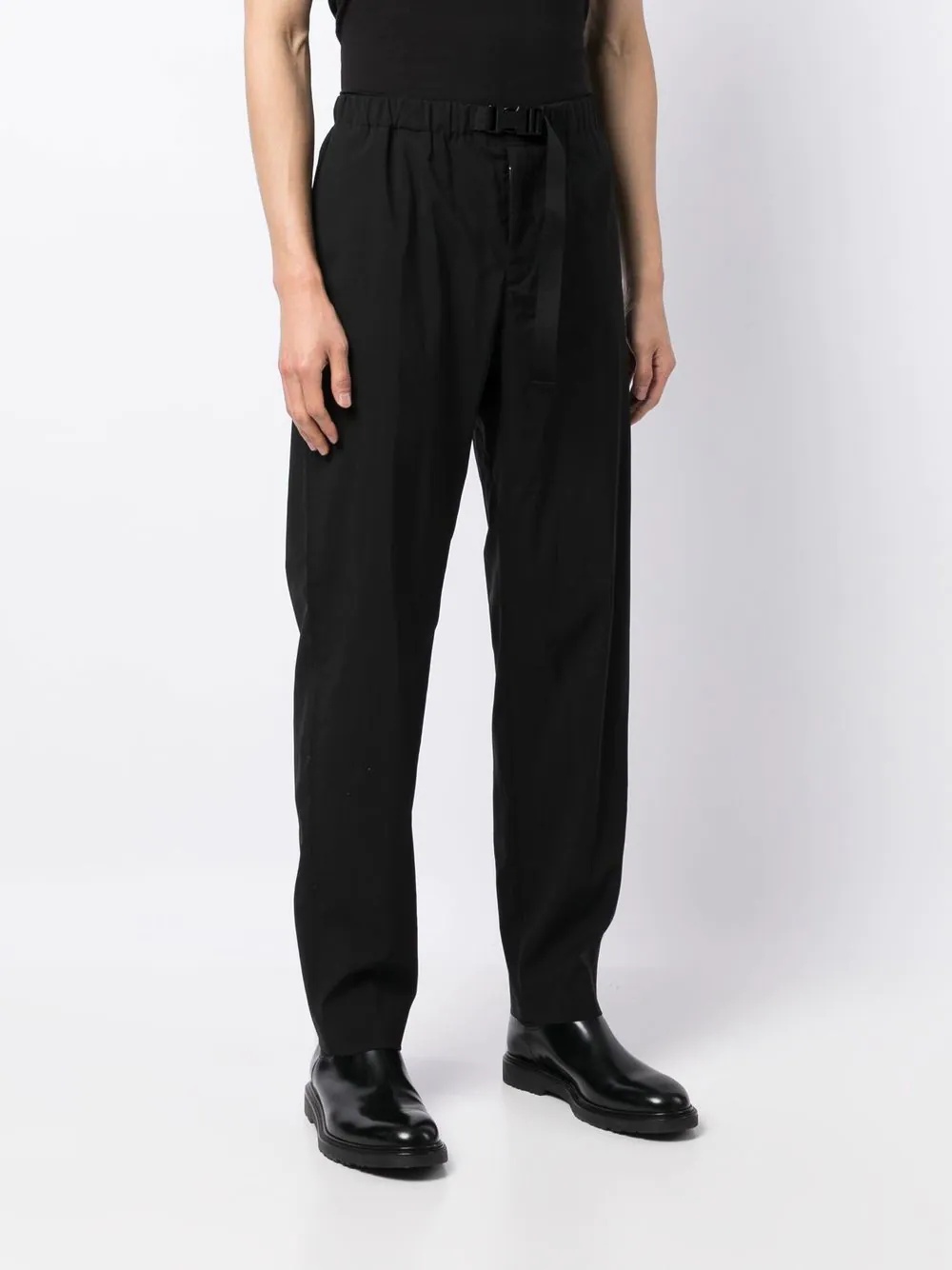 belted tapered-leg trousers - 4