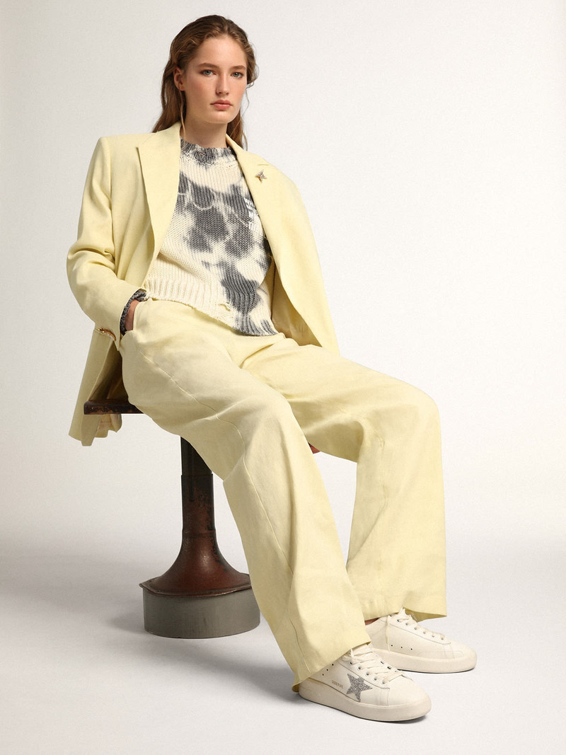 Golden Goose Purestar sneakers in white leather with silver-colored crystal star outlook