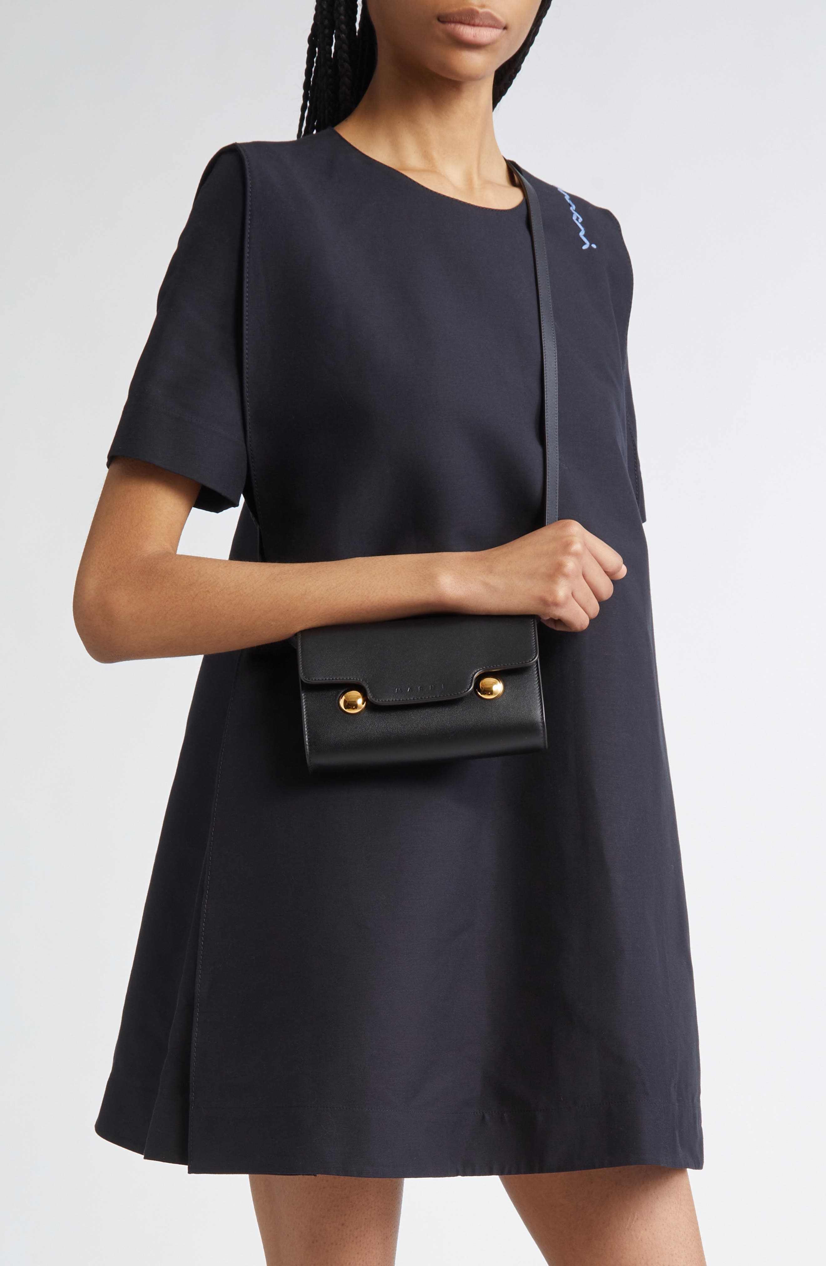 Marni Trunkaroo Leather Shoulder Bag in Black at Nordstrom - 3