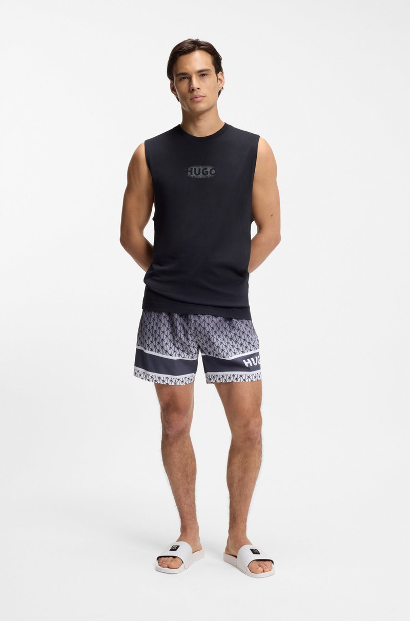 HUGO ITALIAN-MADE SLIDES WITH STACKED-LOGO UPPERS outlook