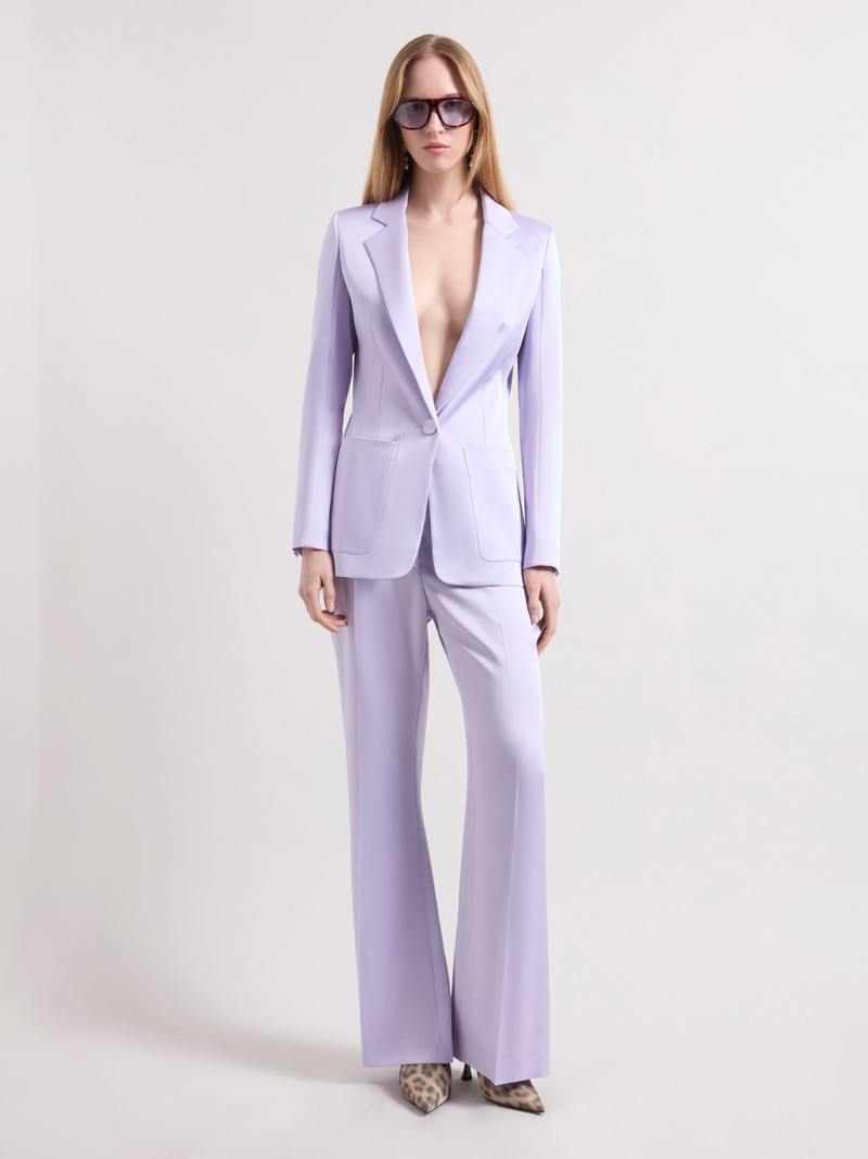 Flared Crepe Satin Pants 1