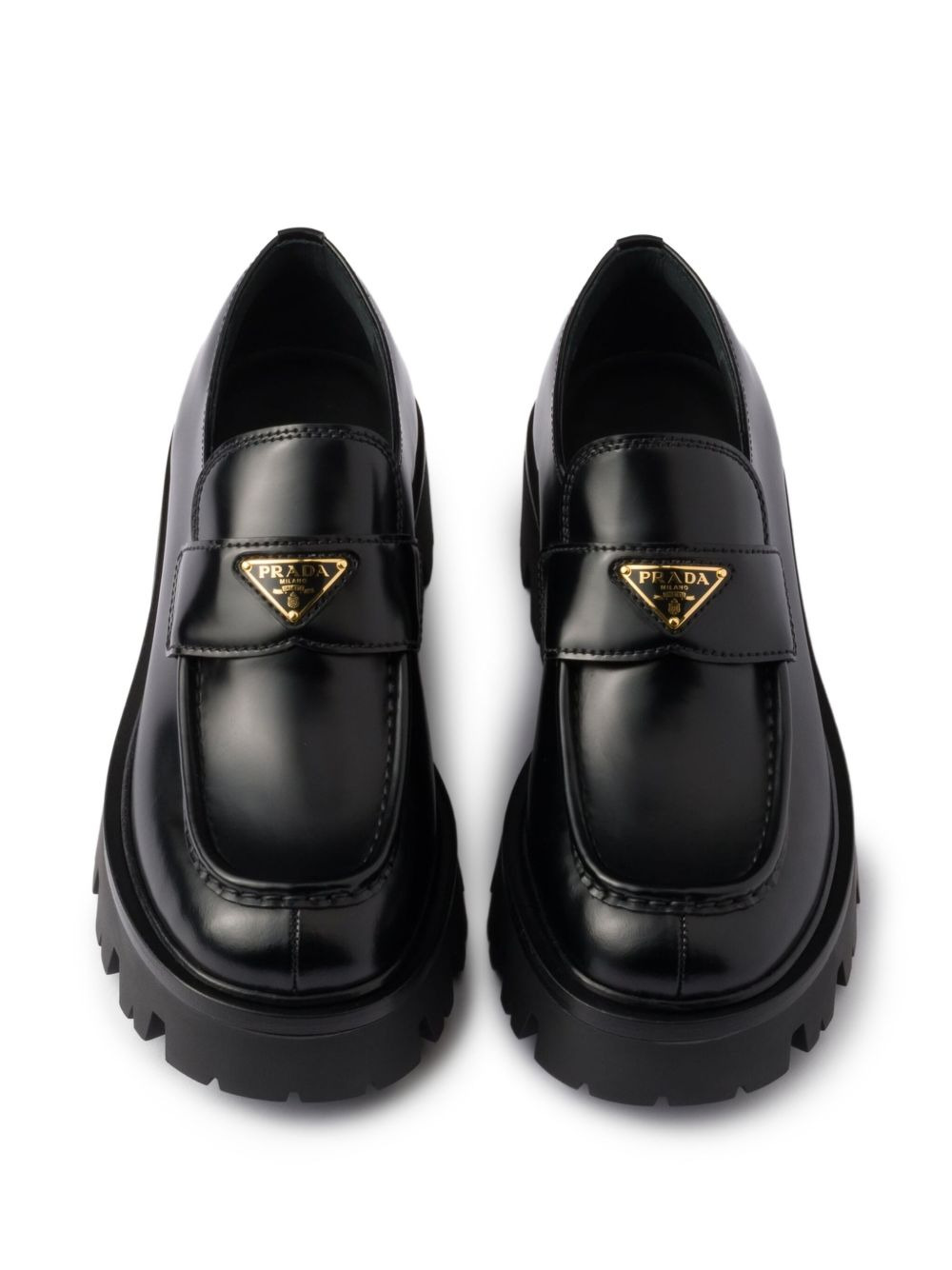 triangle-logo platform loafers - 4