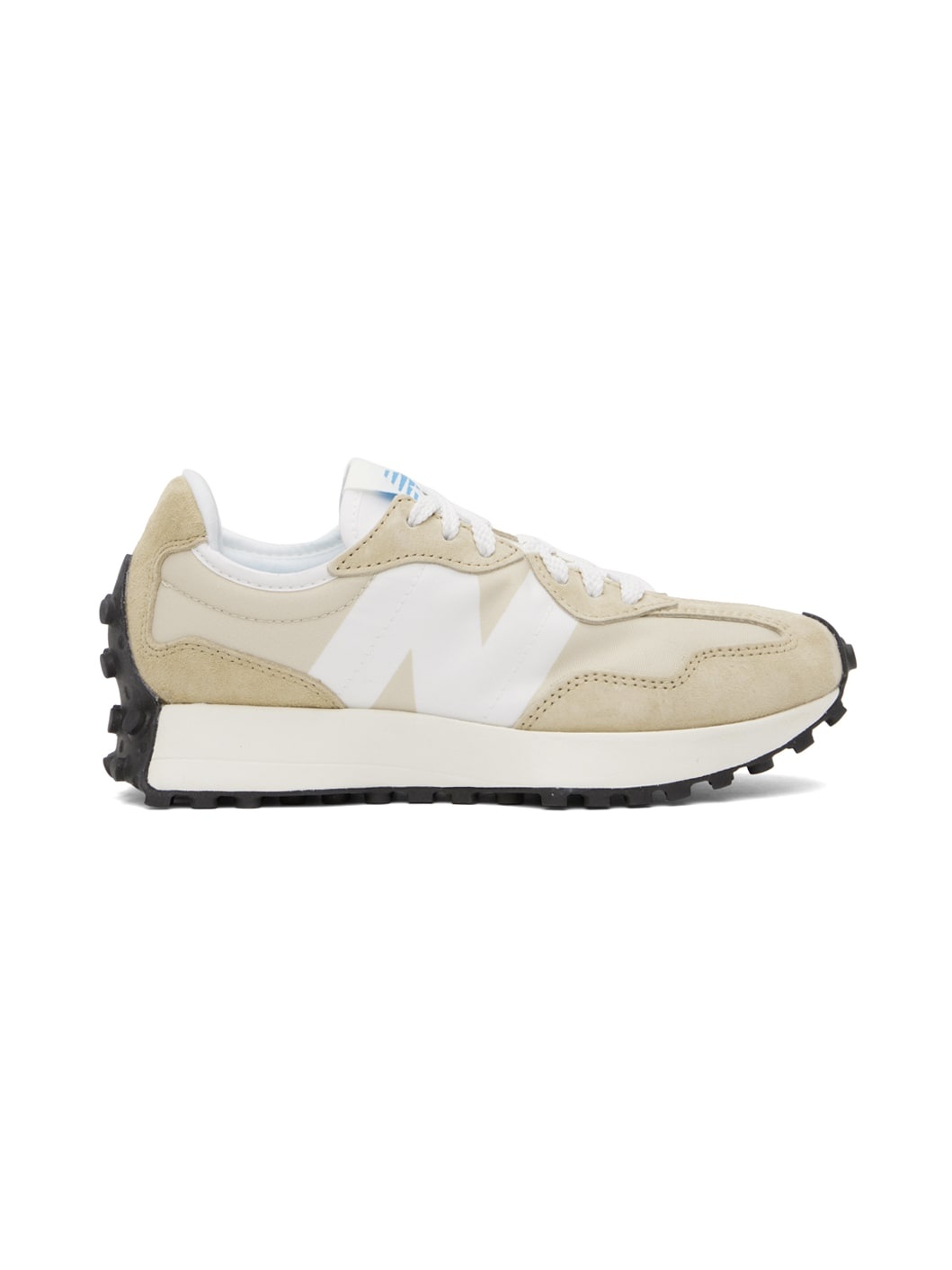 White & Beige 327 Sneakers - 1