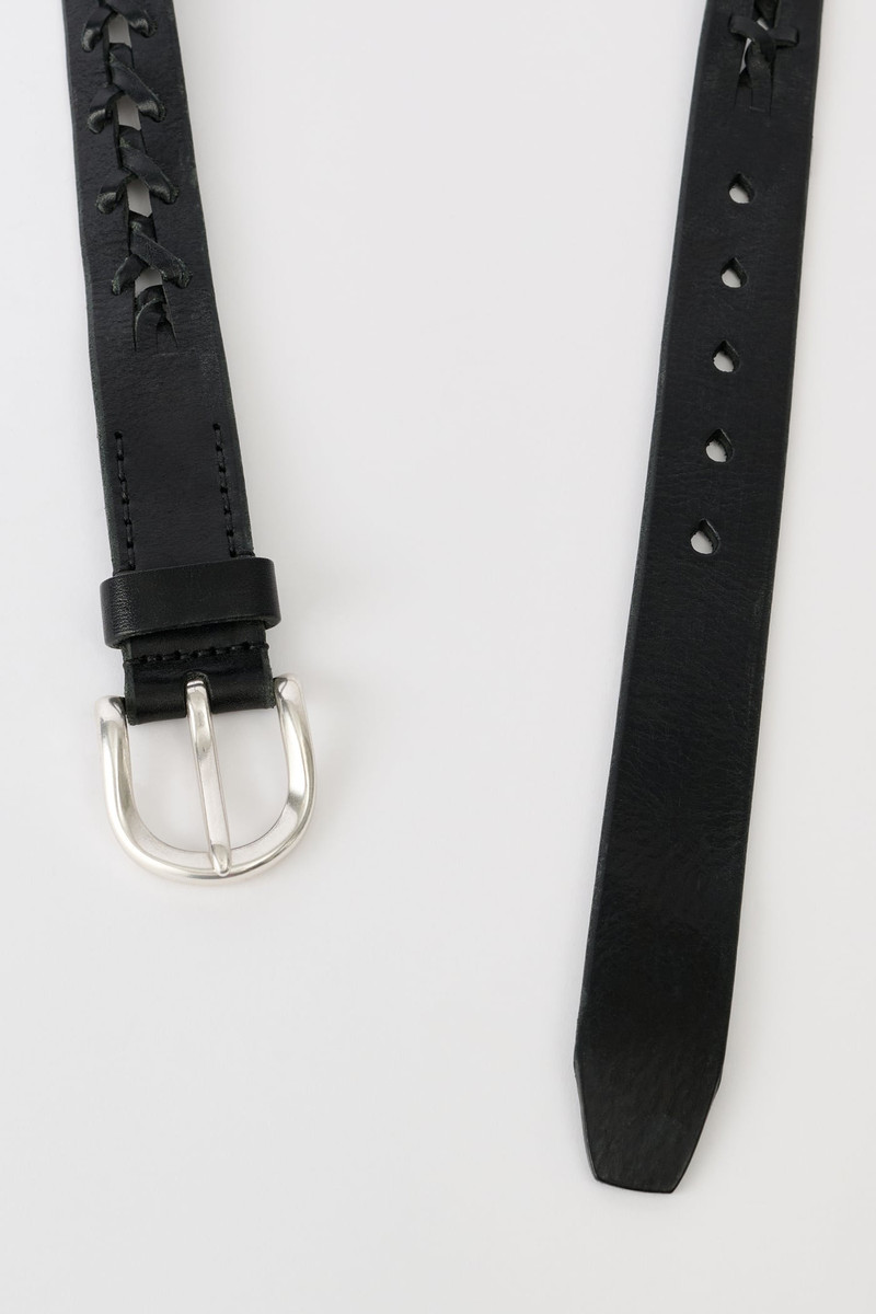 Our Legacy Plait Belt Flecking Black Leather outlook