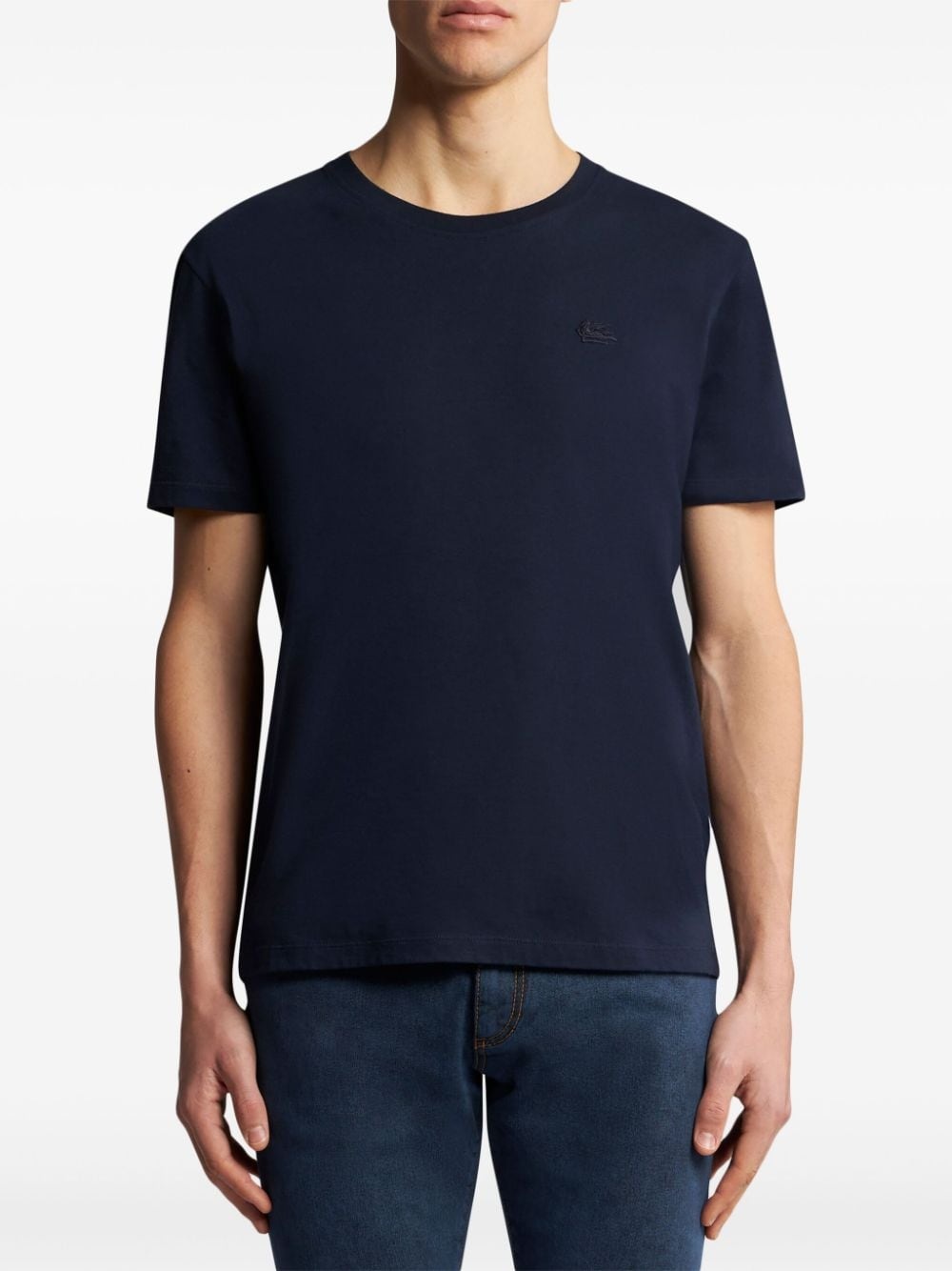 logo-embroidered cotton T-shirt - 2