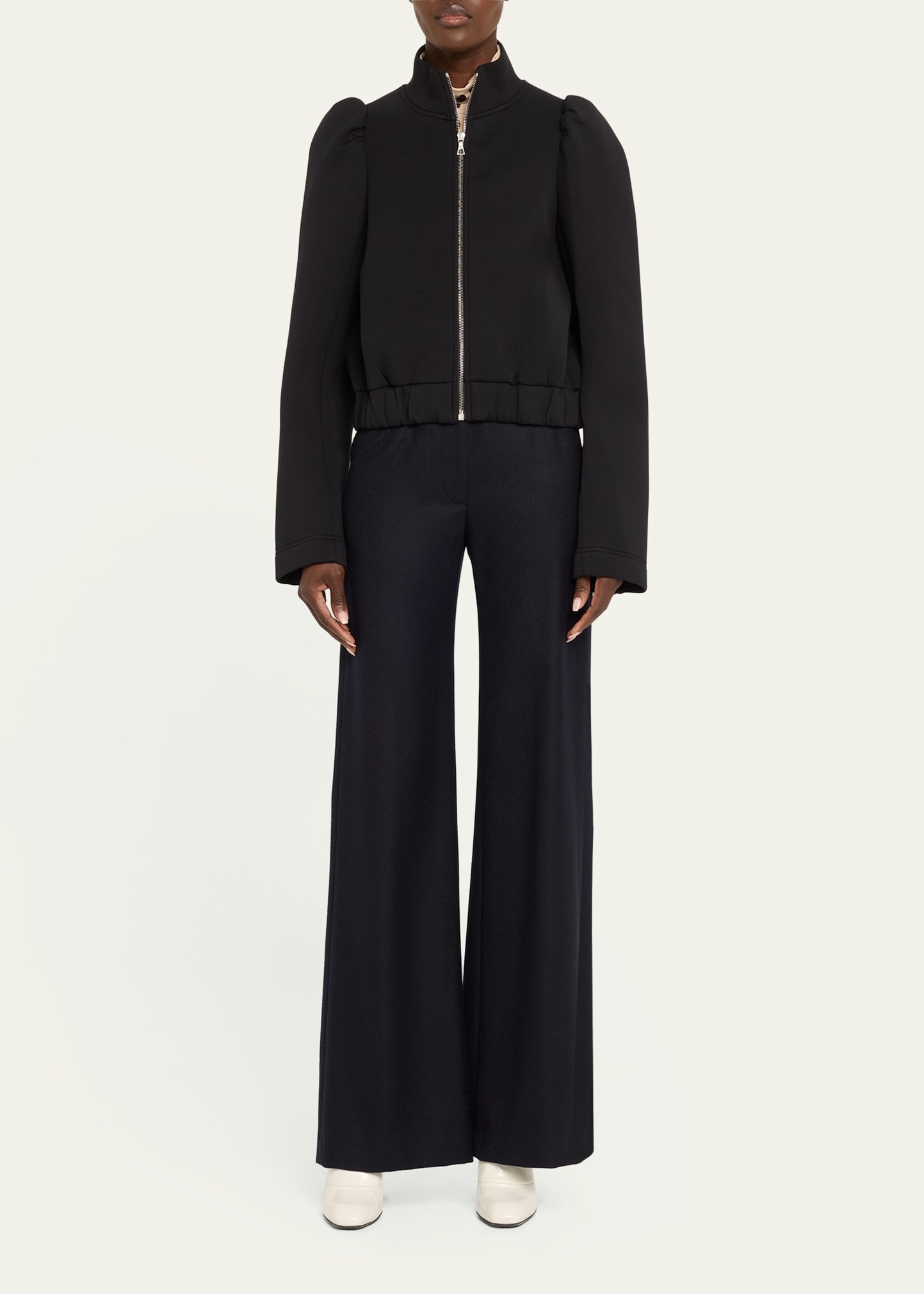 Huras Zip-Up Jacket with Elastic Hem - 2