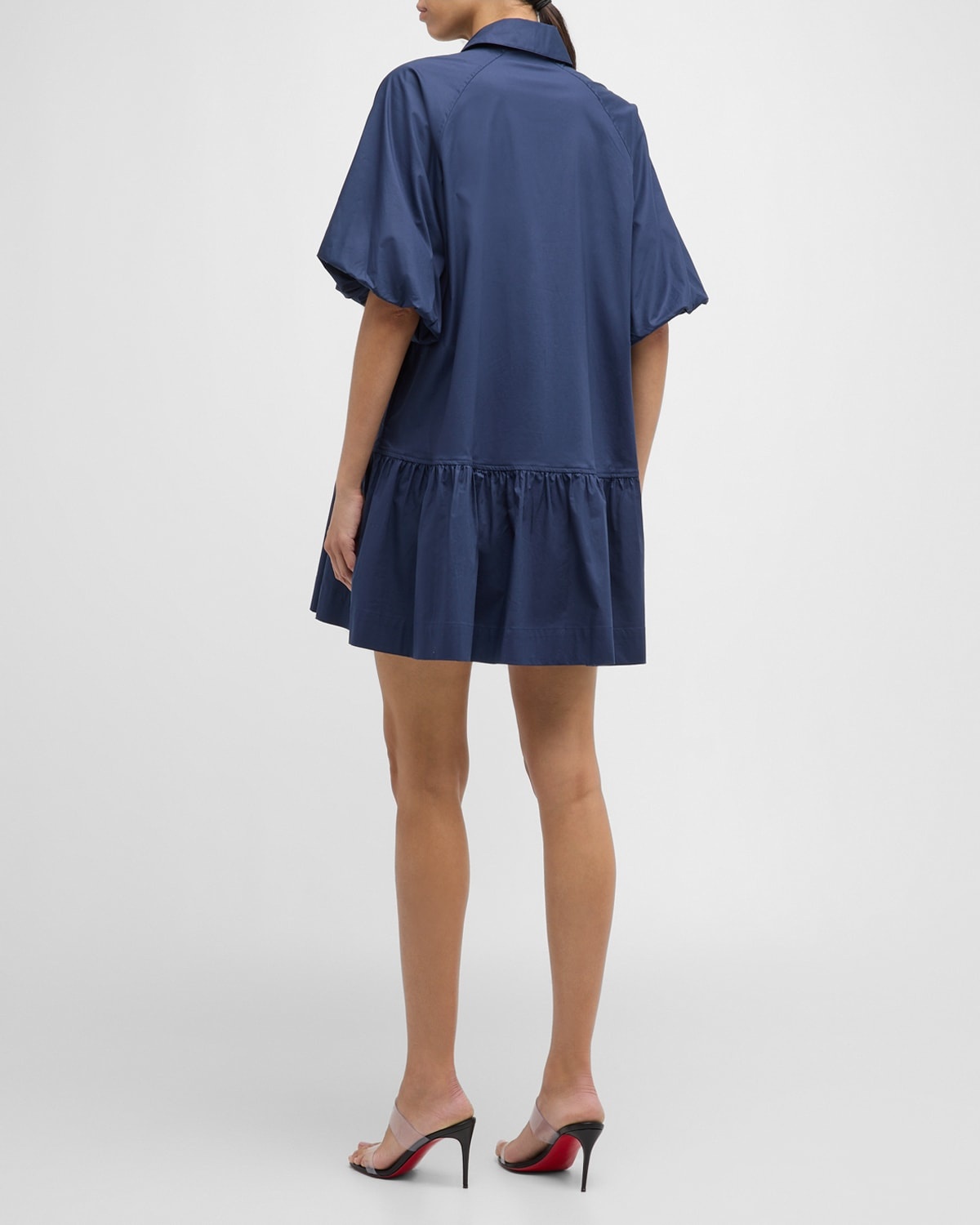 Crissy Puff-Sleeve Cotton Poplin Mini Shirtdress - 4