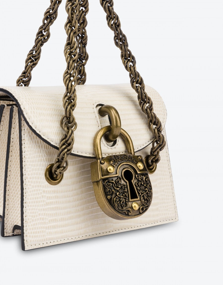 TEGU LIZARD-PRINT PADLOCK MINI BAG - 4