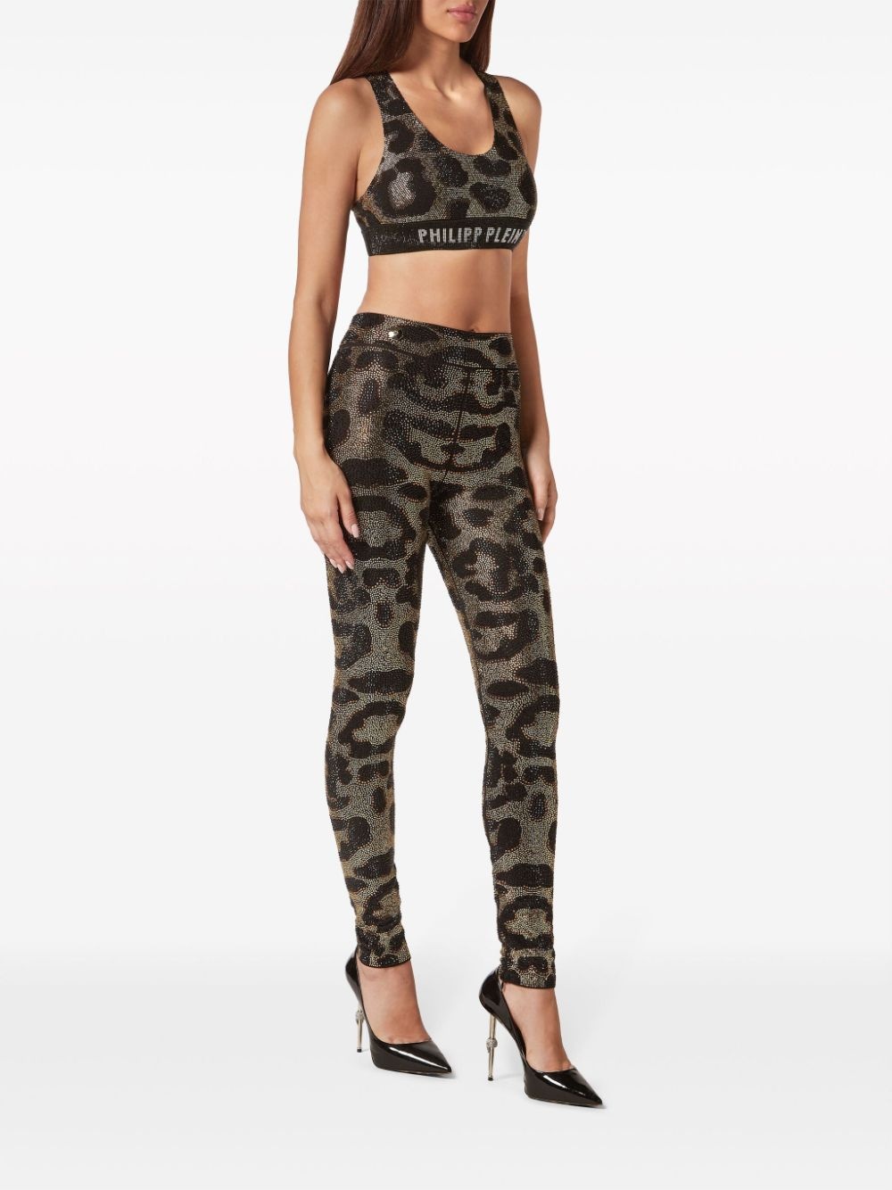 leopard-print cropped top - 3