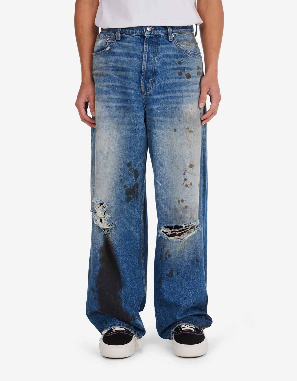 Nahmias Blue Light Wash Wide Jeans - 1