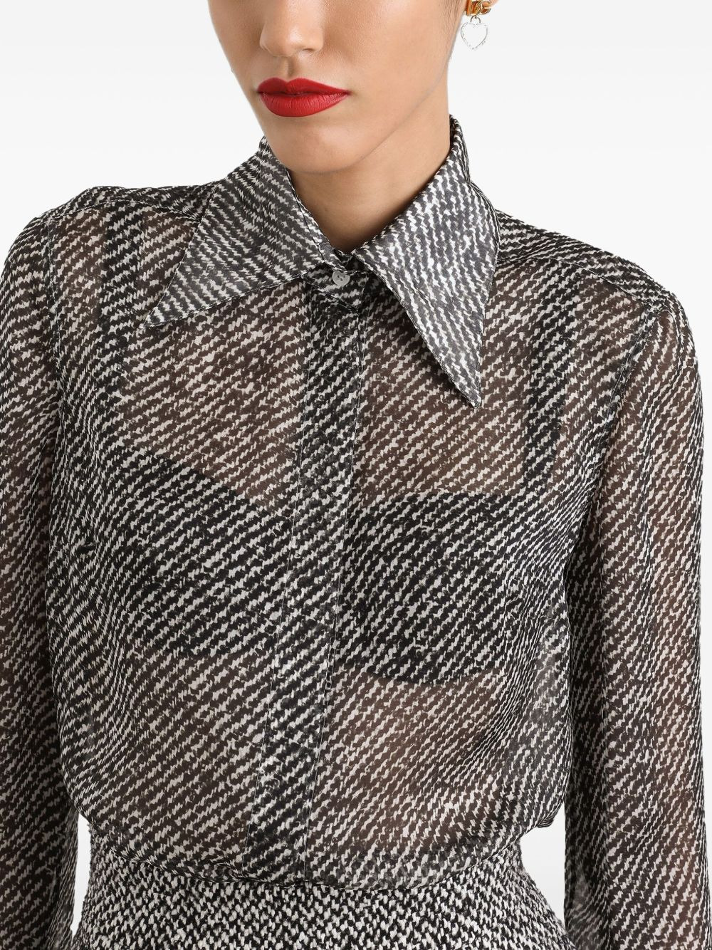 diagonal-stripe shirt - 4