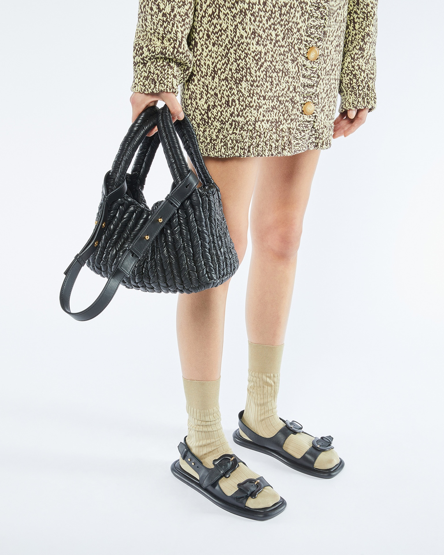 THE BUSKET - Knit bucket bag - Black - 5