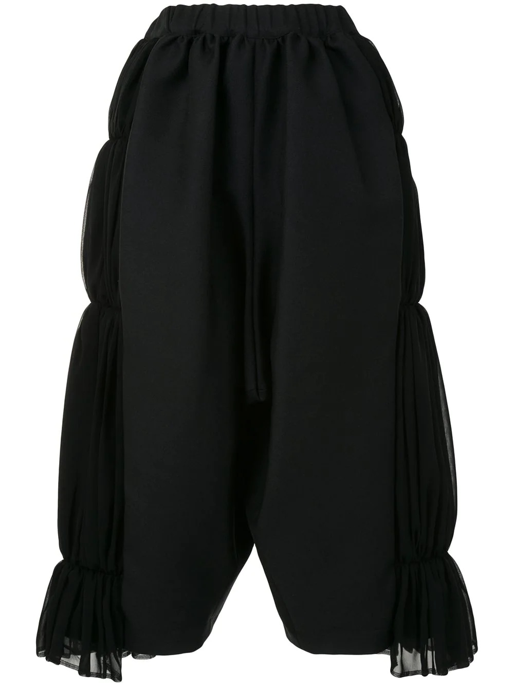 tiered wide-leg trousers - 1