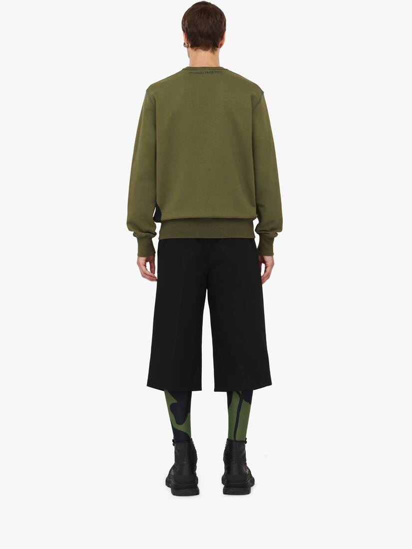 Men's Orchid Sweatshirt in Khaki/black - 4