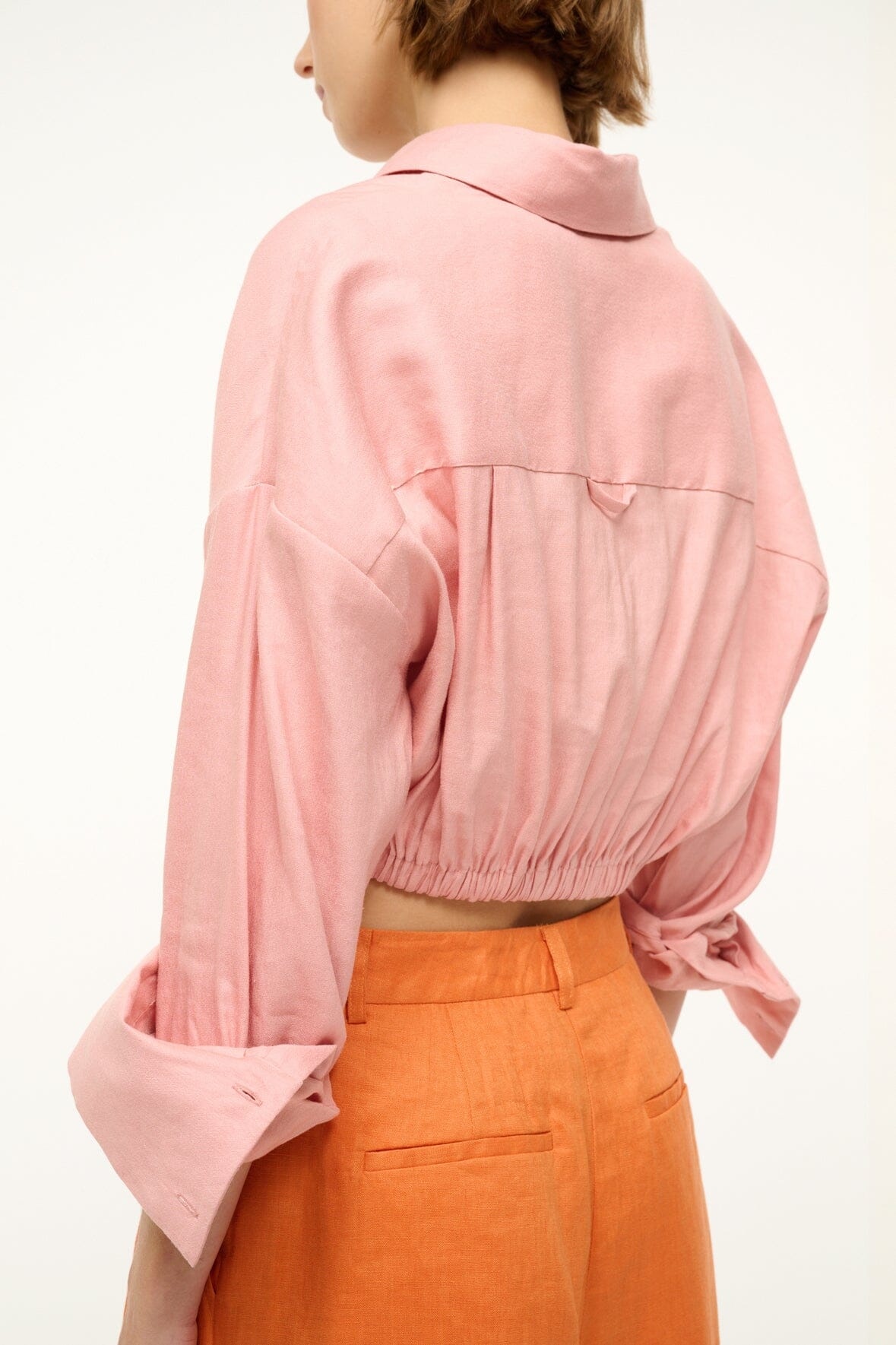 STAUD LISA LINEN TOP FADED BLUSH - 7
