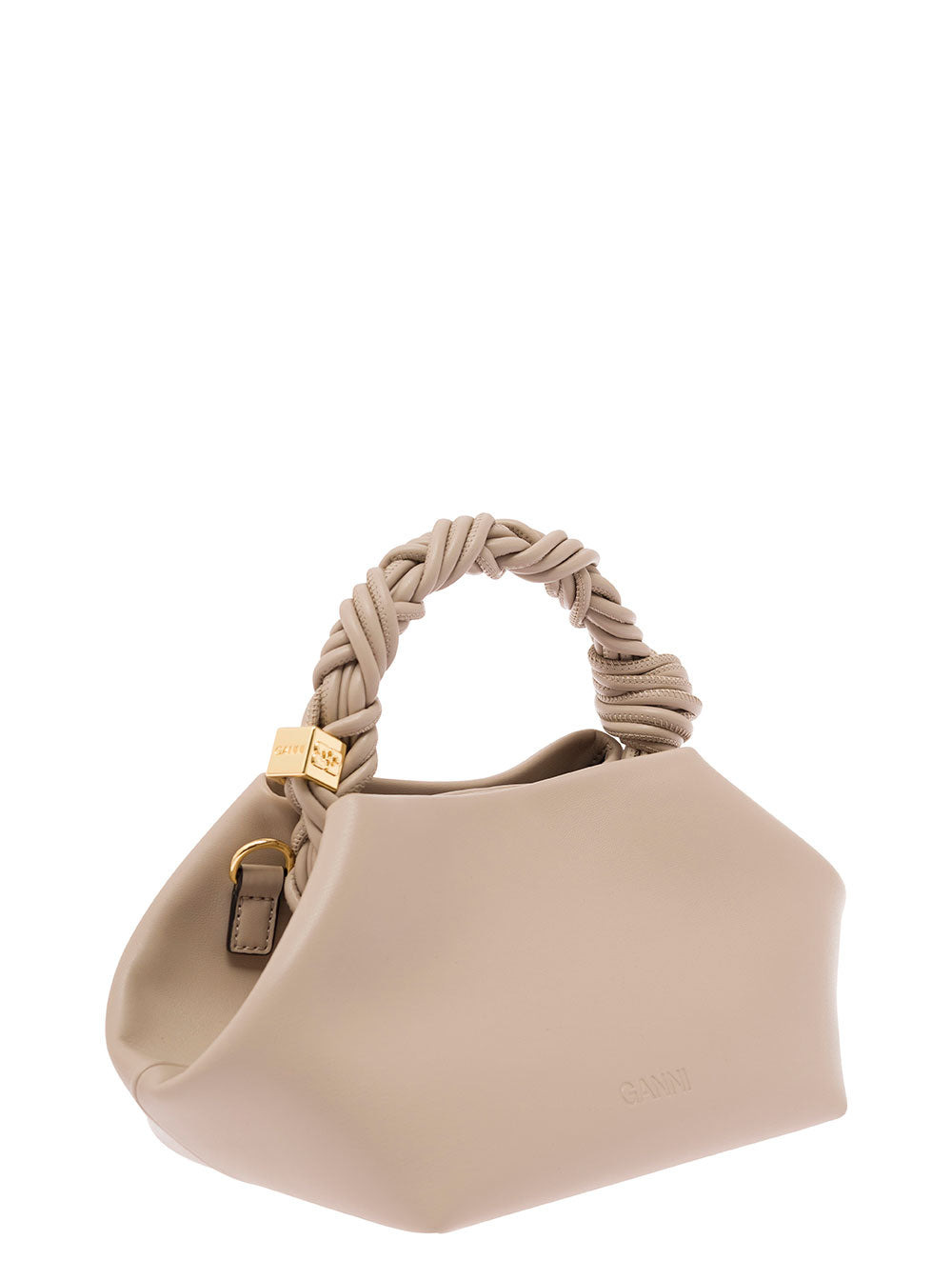 Ganni Women 'Ganni Bou' Beige Handbag With Butterfly Logo And Hand-Braided Strands In Leather Woman - 2