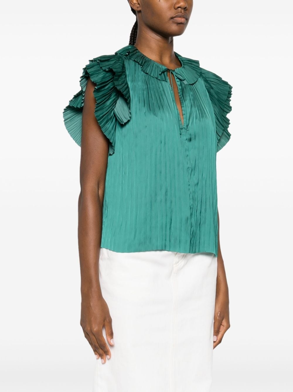 Elli ruffled pleated top - 3