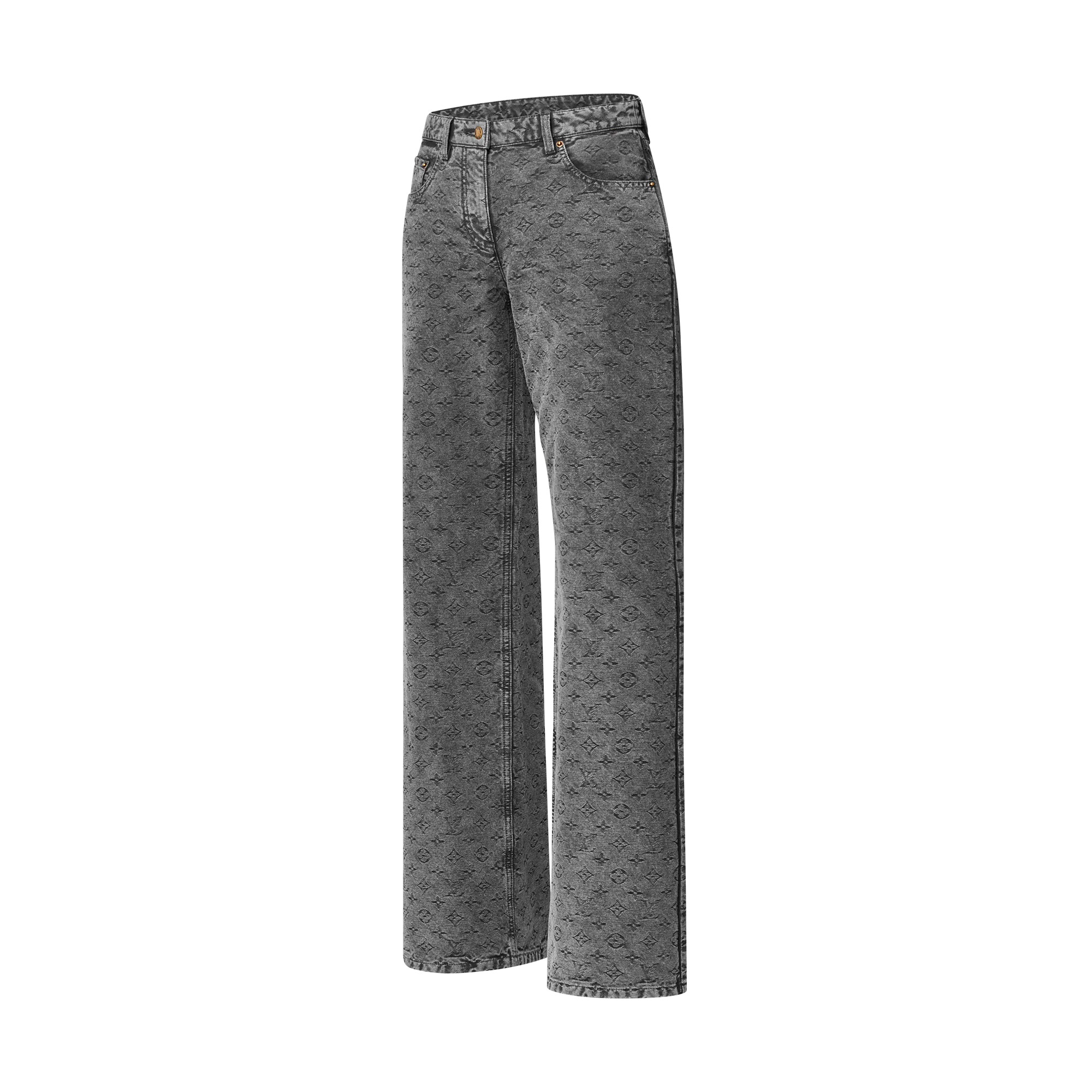 Vintage-Effect Monogram Flared Jeans - 2