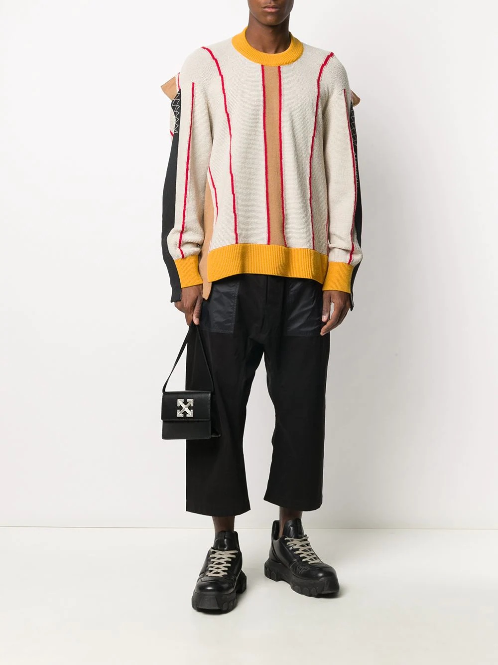 deconstructed crew neck sweatshirt - 3